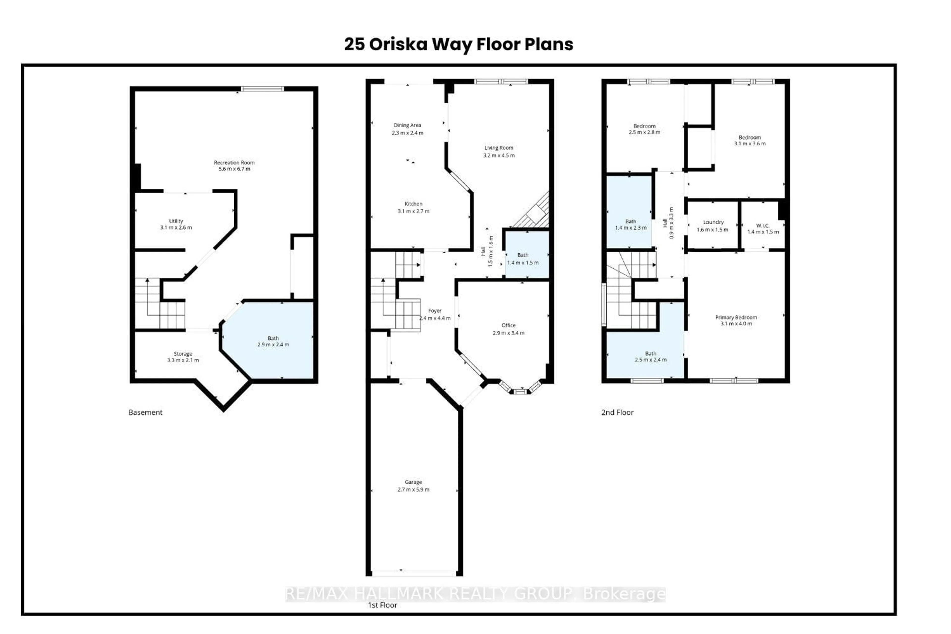 Floor plan for 25 Oriska Way, Nepean Ontario K2J 4N7