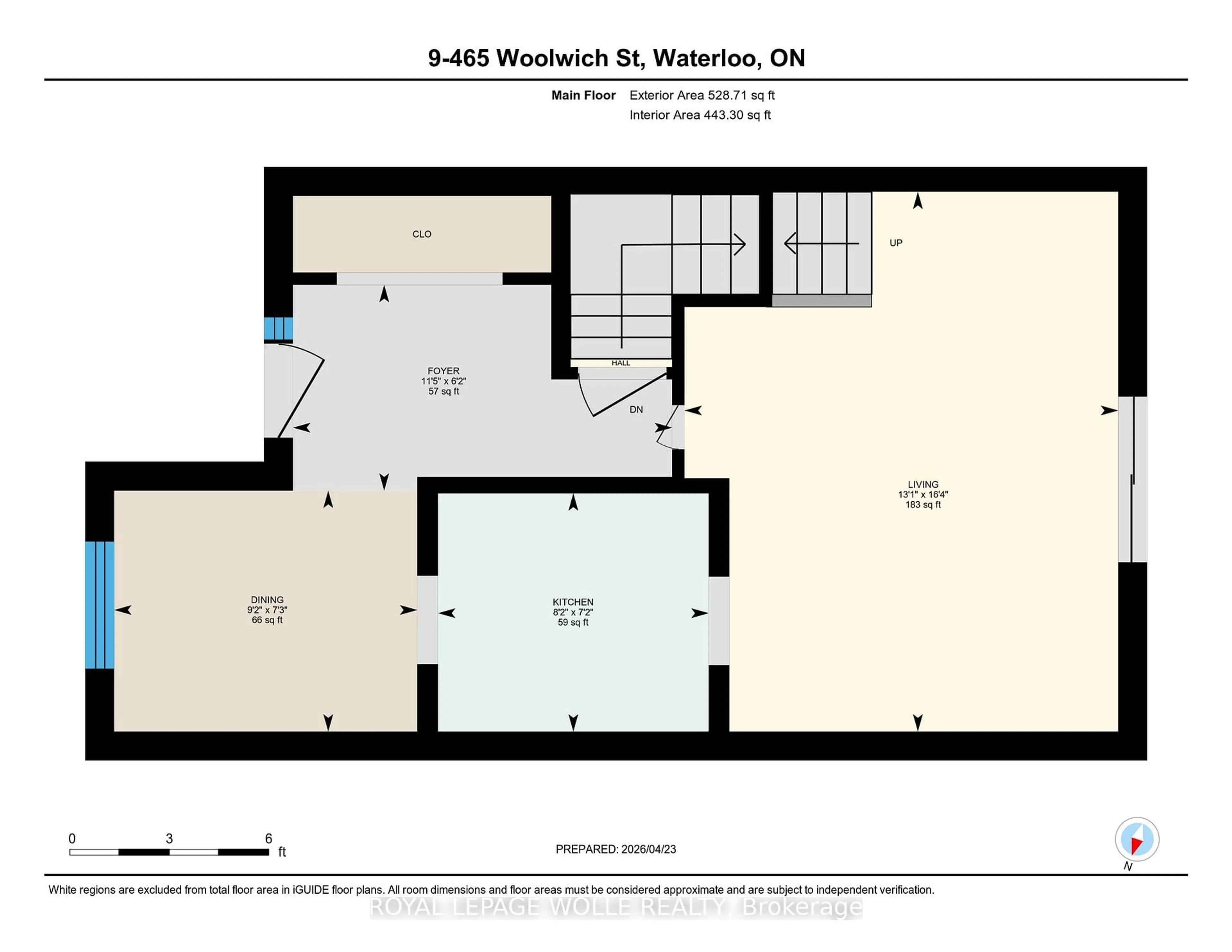 Floor plan for 465 Woolwich St #9, Waterloo Ontario N2K 3S4