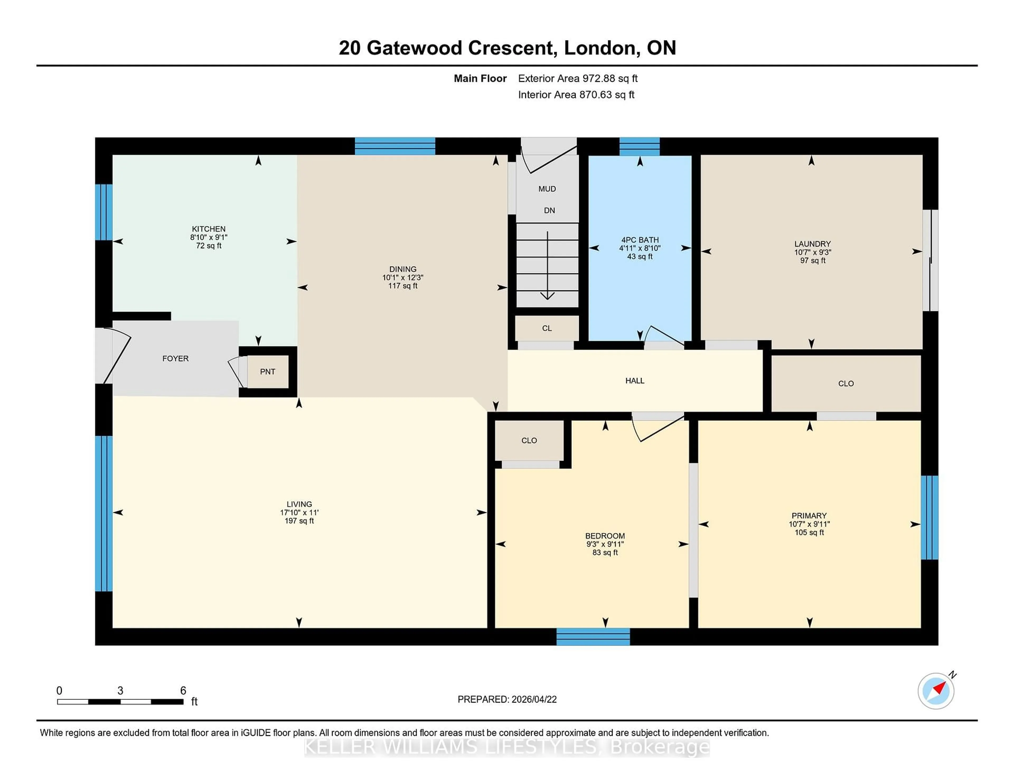 Floor plan for 20 Gatewood Cres, London East Ontario N5Y 5A5