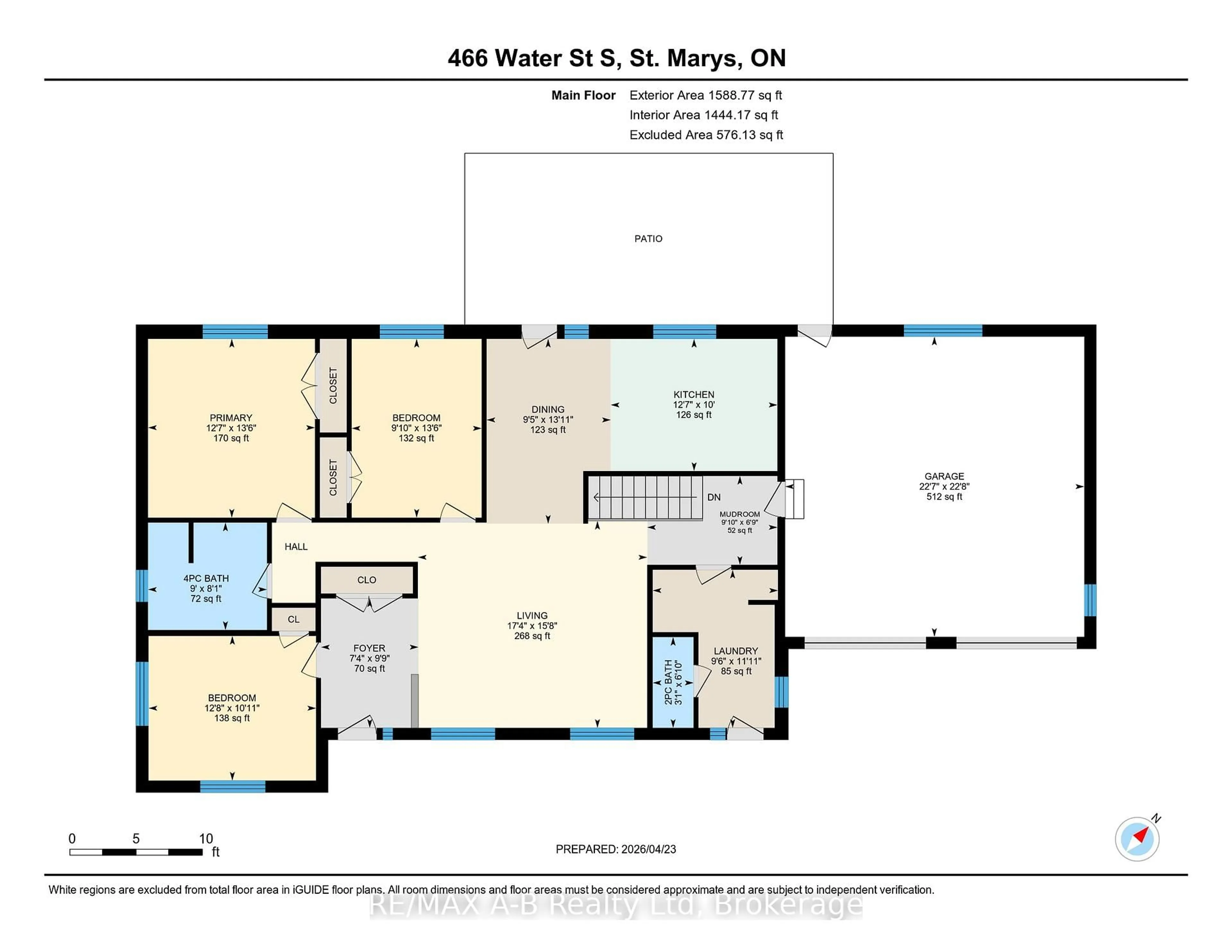 Floor plan for 466 Water St, St. Marys Ontario N4X 1A1