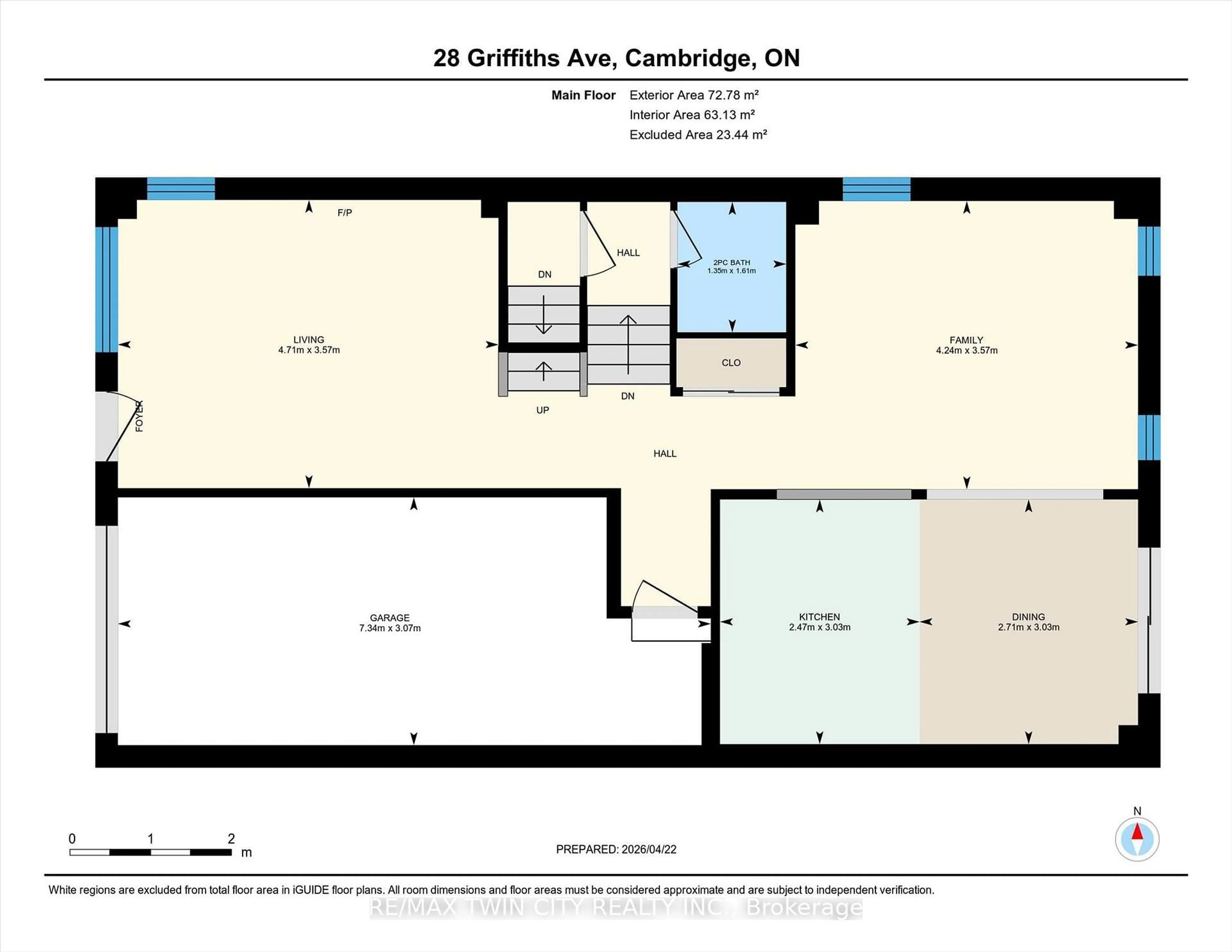 Floor plan for 28 Griffiths Ave, Cambridge Ontario N1P 1J7