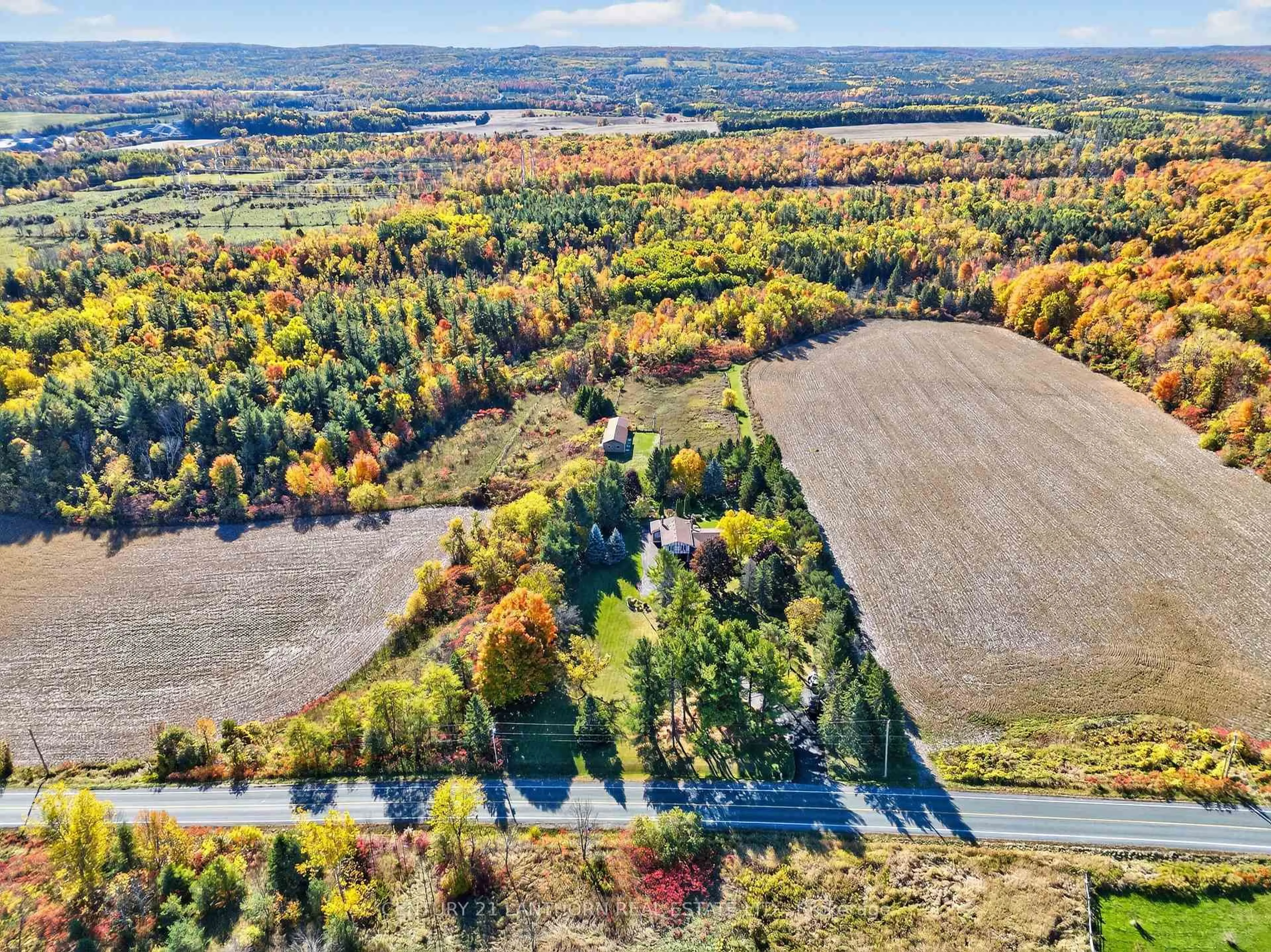 A pic from outside/outdoor area/front of a property/back of a property/a pic from drone, forest/trees view for 845 County 27 Rd, Brighton Ontario K0K 1R0