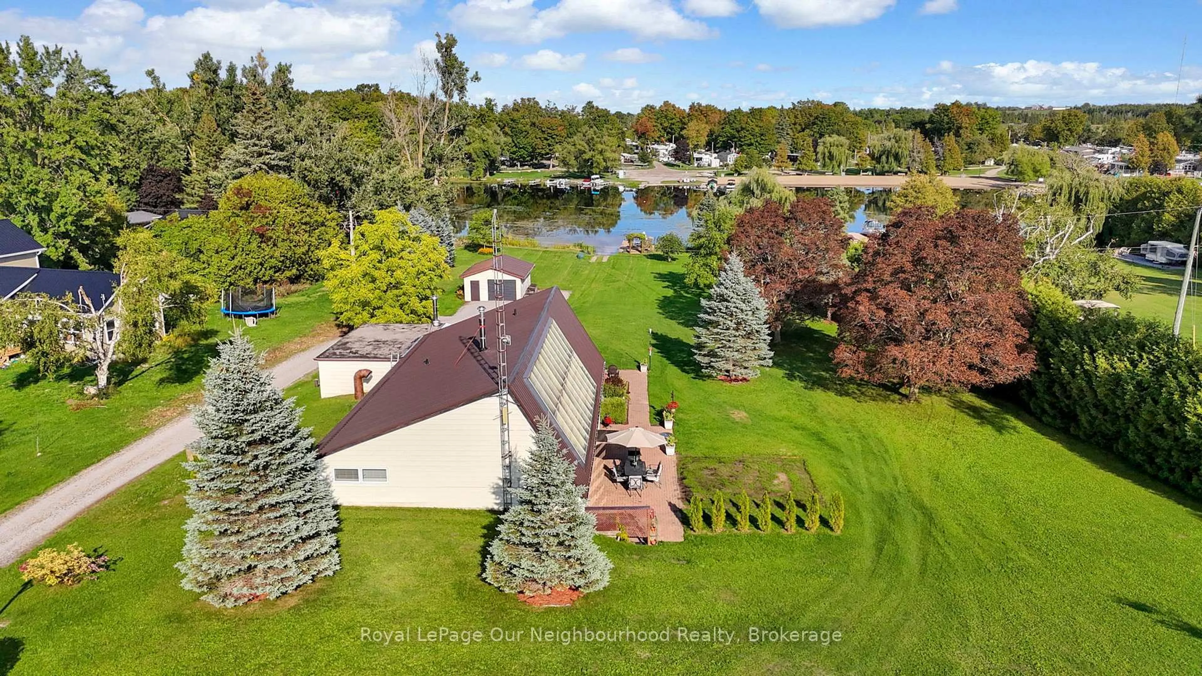 A pic from outside/outdoor area/front of a property/back of a property/a pic from drone, water/lake/river/ocean view for 9 Columbus St, Kawartha Lakes Ontario K9V 0J9