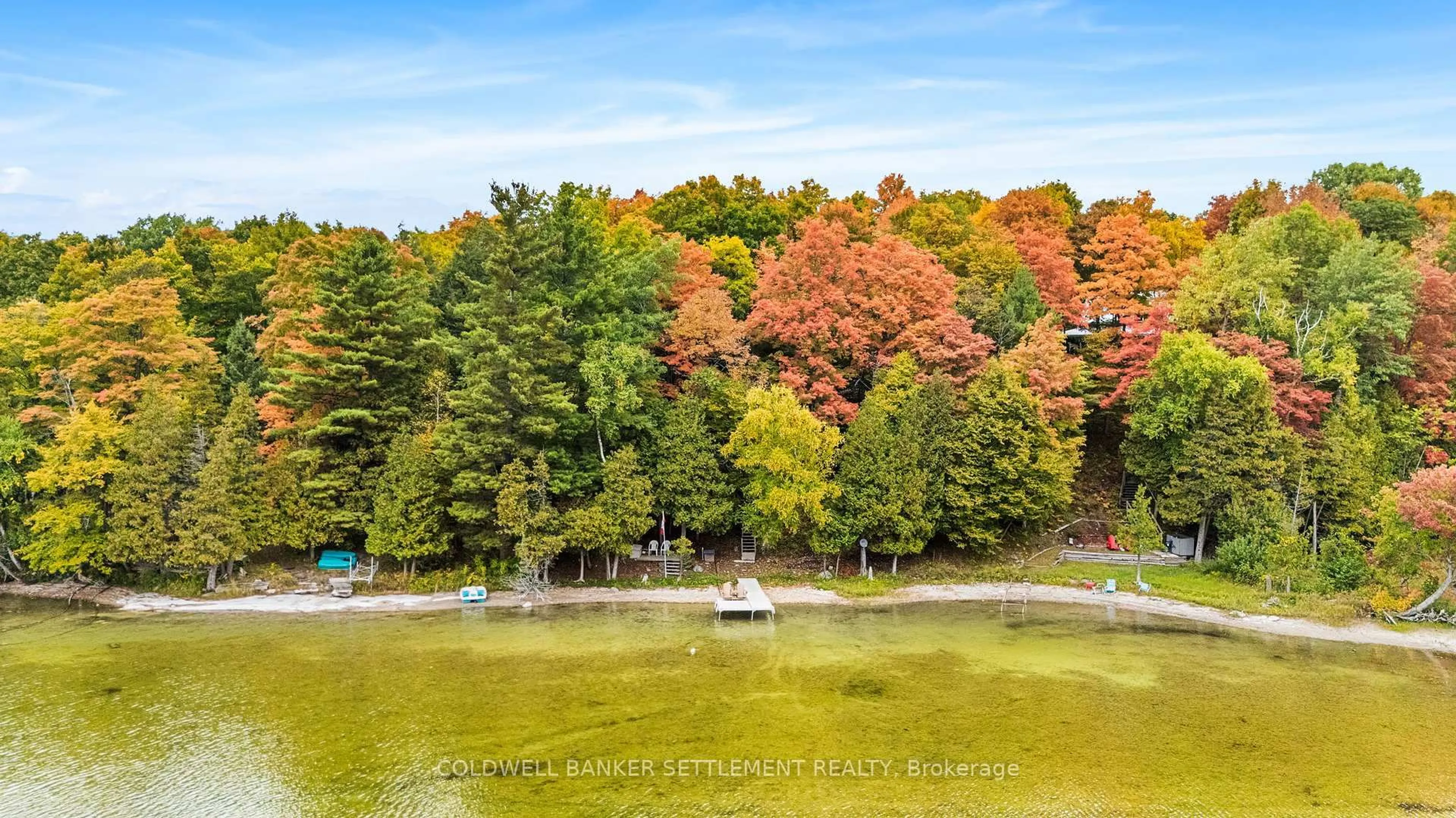 A pic from outside/outdoor area/front of a property/back of a property/a pic from drone, water/lake/river/ocean view for 120 Upper Lake Lane, Godfrey Ontario K0H 1T0