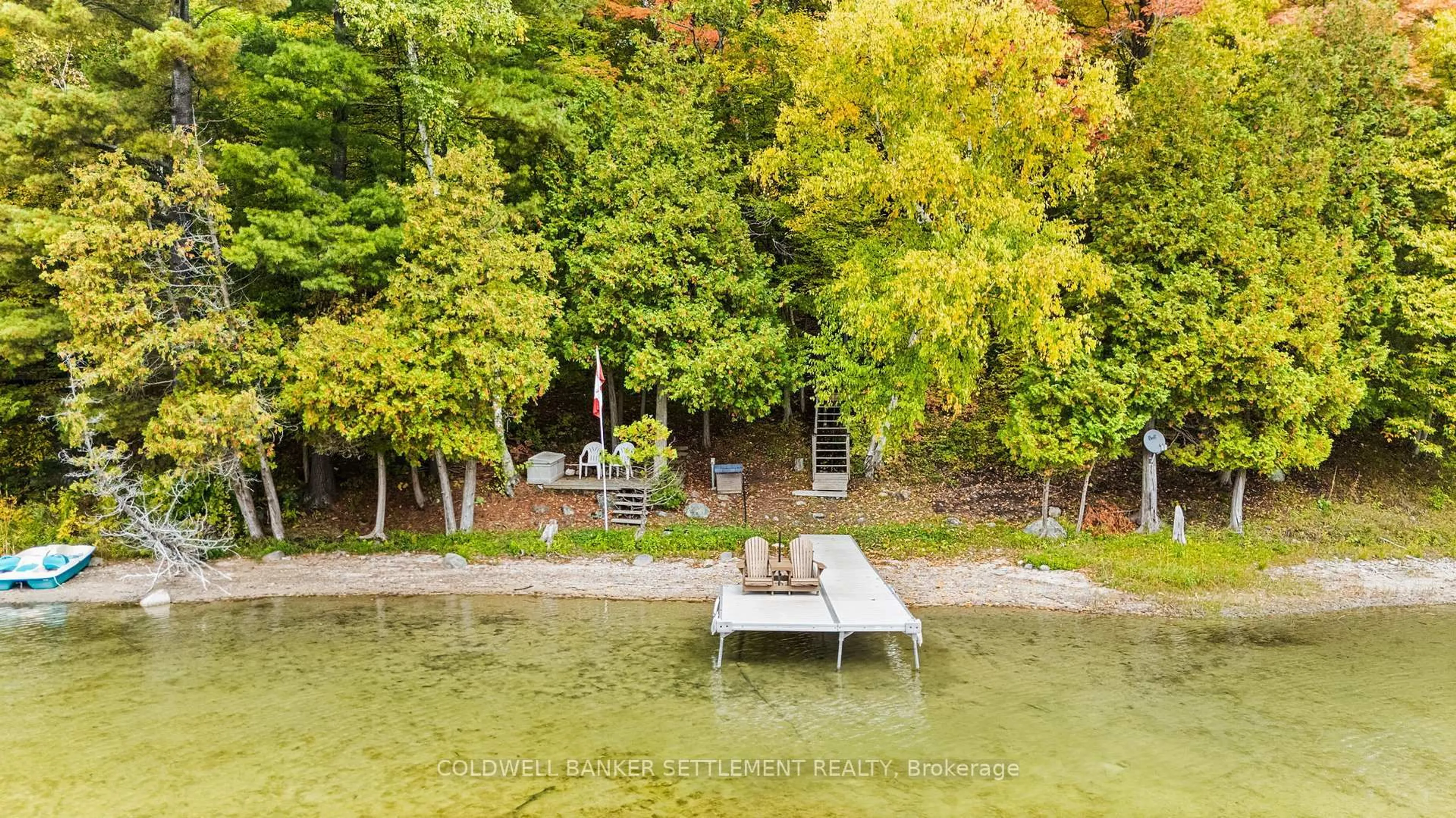 A pic from outside/outdoor area/front of a property/back of a property/a pic from drone, water/lake/river/ocean view for 120 Upper Lake Lane, Godfrey Ontario K0H 1T0