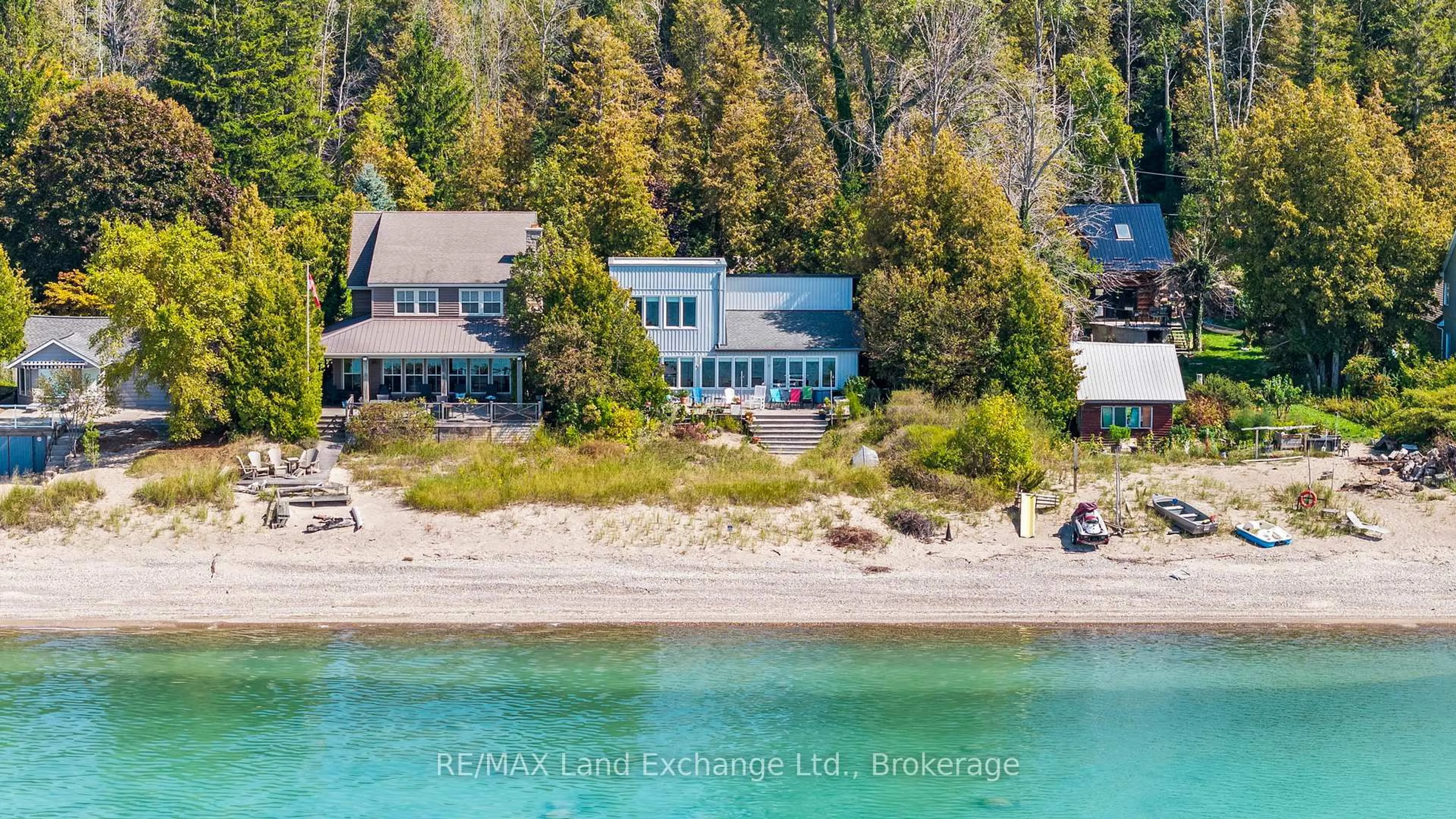 A pic from outside/outdoor area/front of a property/back of a property/a pic from drone, water/lake/river/ocean view for 86585 Amberley Beach Rd, Ashfield-Colborne-Wawanosh Ontario N2Z 2X3