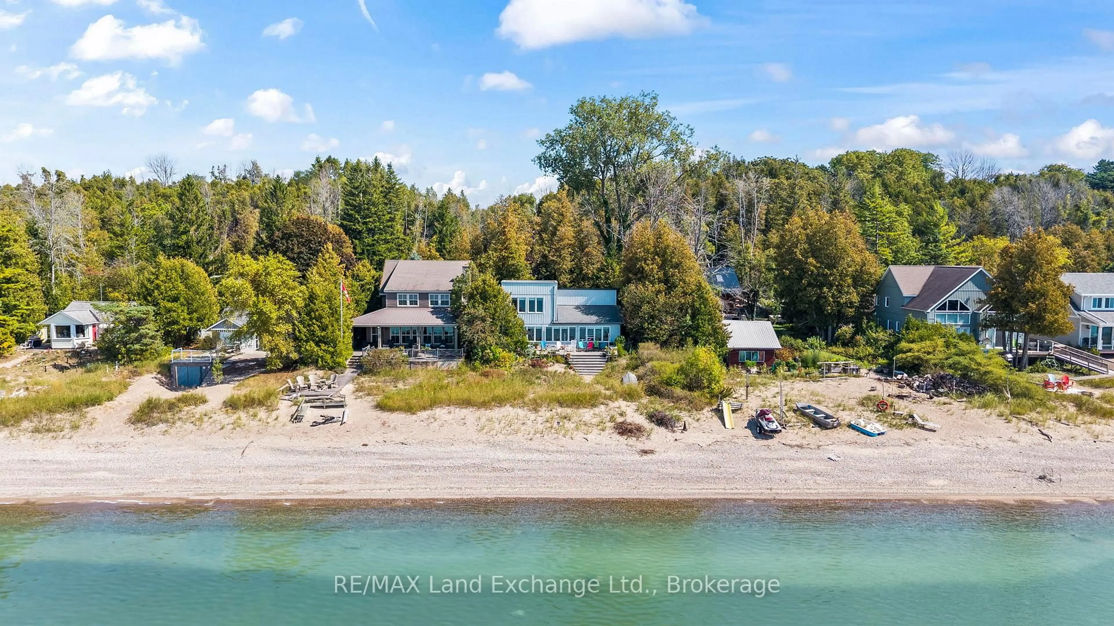 A pic from outside/outdoor area/front of a property/back of a property/a pic from drone, water/lake/river/ocean view for 86585 Amberley Beach Rd, Ashfield-Colborne-Wawanosh Ontario N2Z 2X3