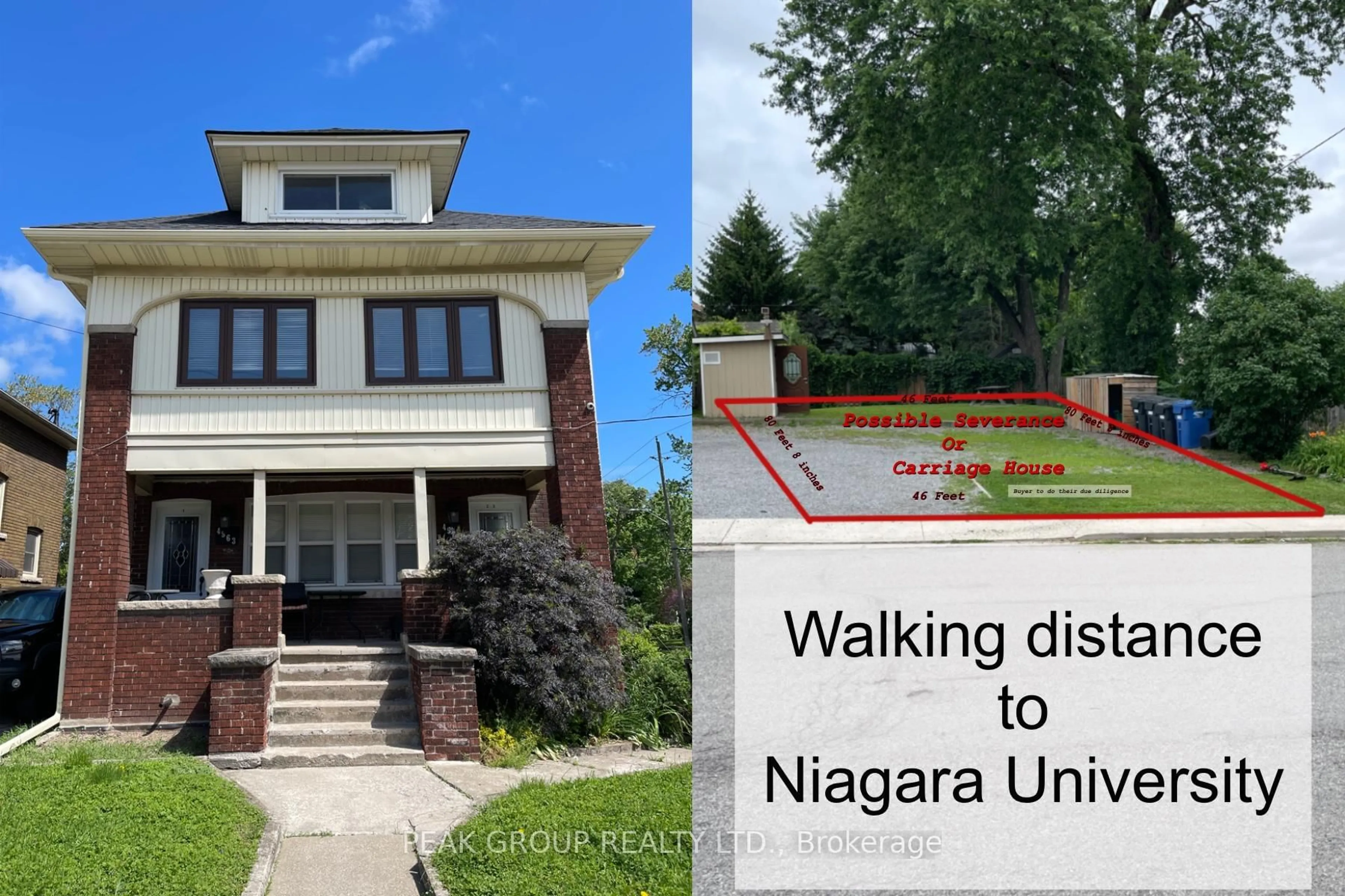 A pic from outside/outdoor area/front of a property/back of a property/a pic from drone, building for 4961 - 4963 Armoury St, Niagara Falls Ontario L2E 1T3