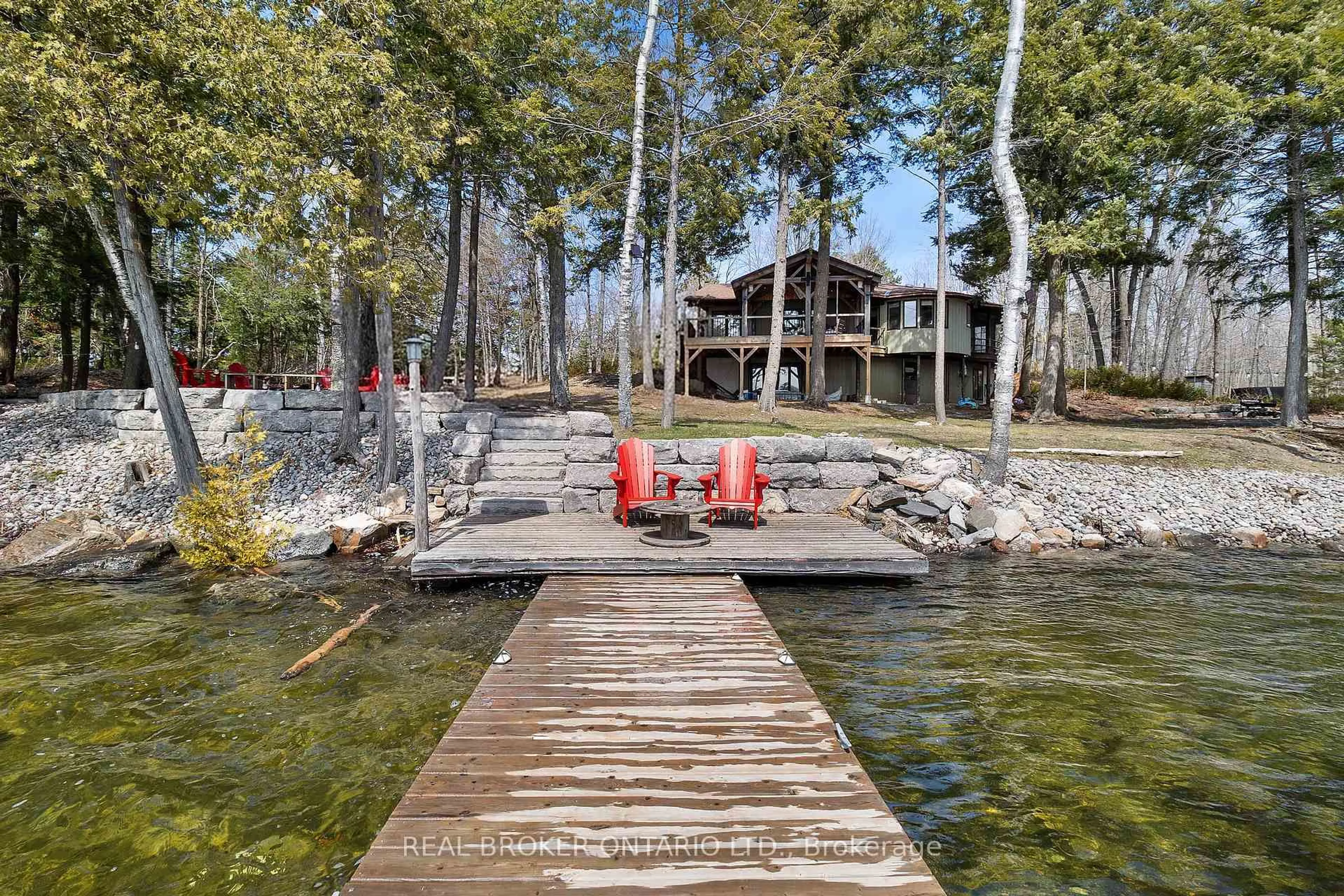 Patio, water/lake/river/ocean view for 2323 Grindstone Lake Rd, Plevna Ontario K0H 2M0