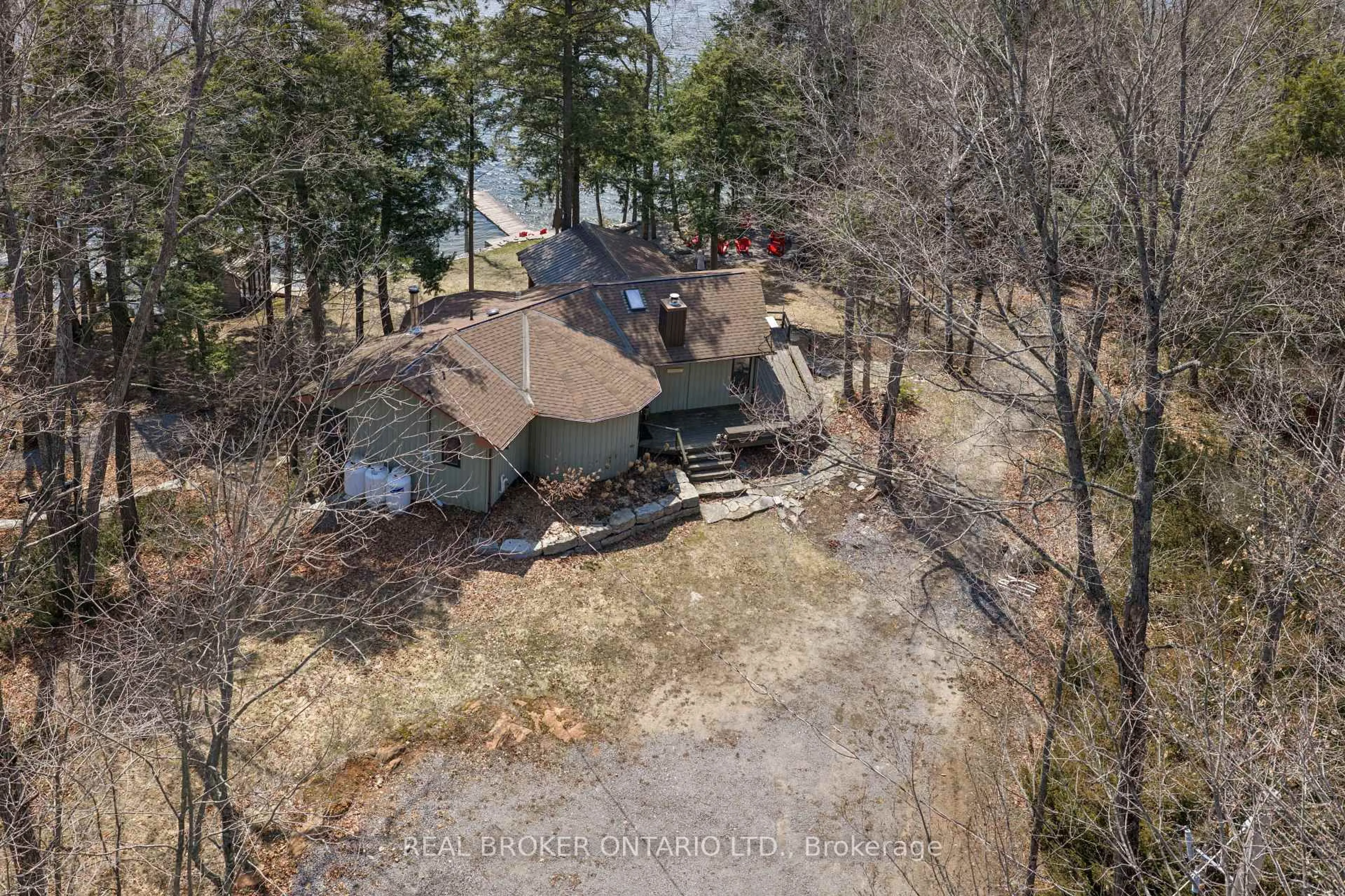 A pic from outside/outdoor area/front of a property/back of a property/a pic from drone, unknown for 2323 Grindstone Lake Rd, Plevna Ontario K0H 2M0