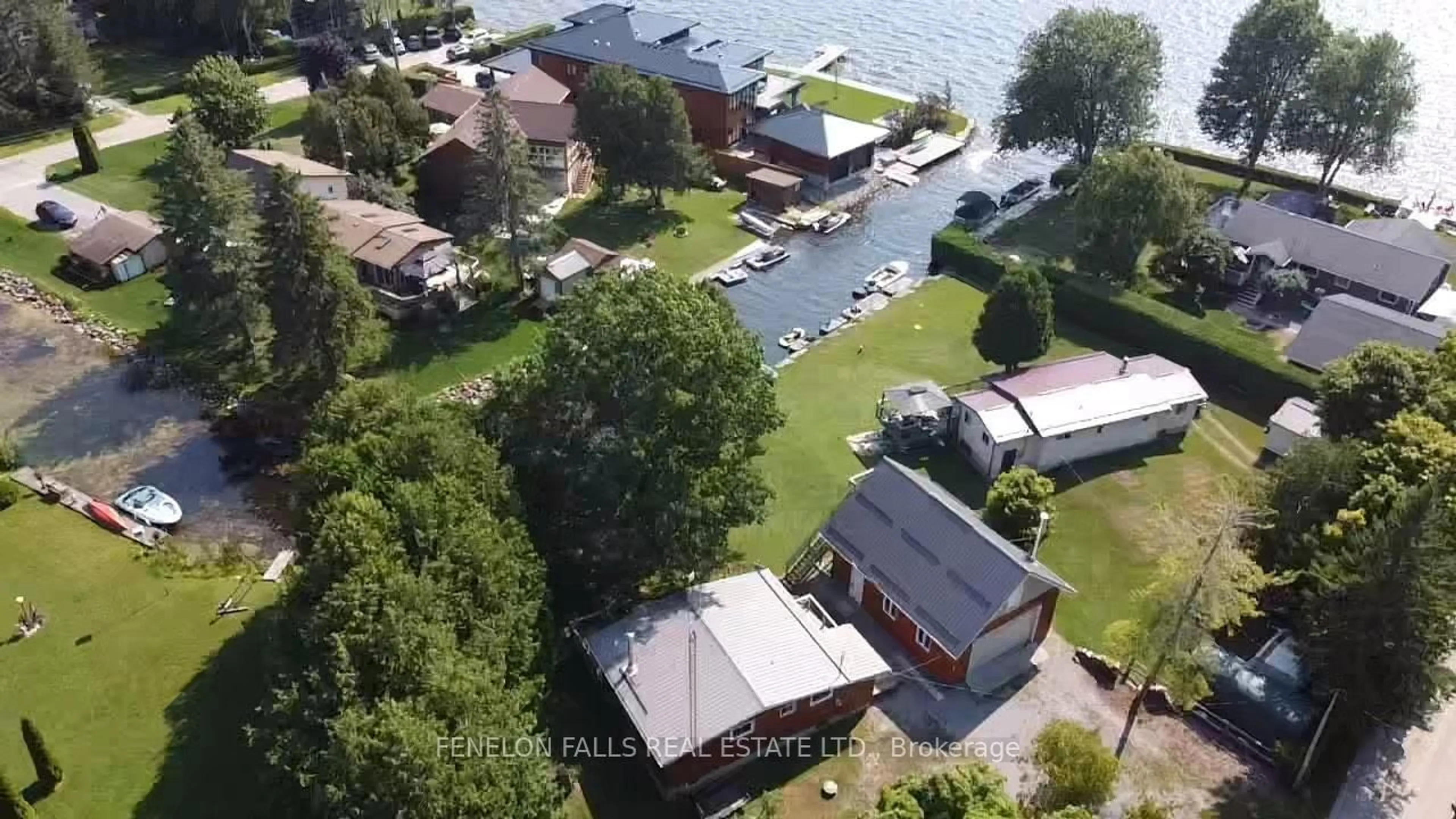 A pic from outside/outdoor area/front of a property/back of a property/a pic from drone, water/lake/river/ocean view for 9 Gold St, Kawartha Lakes Ontario K0M 1N0