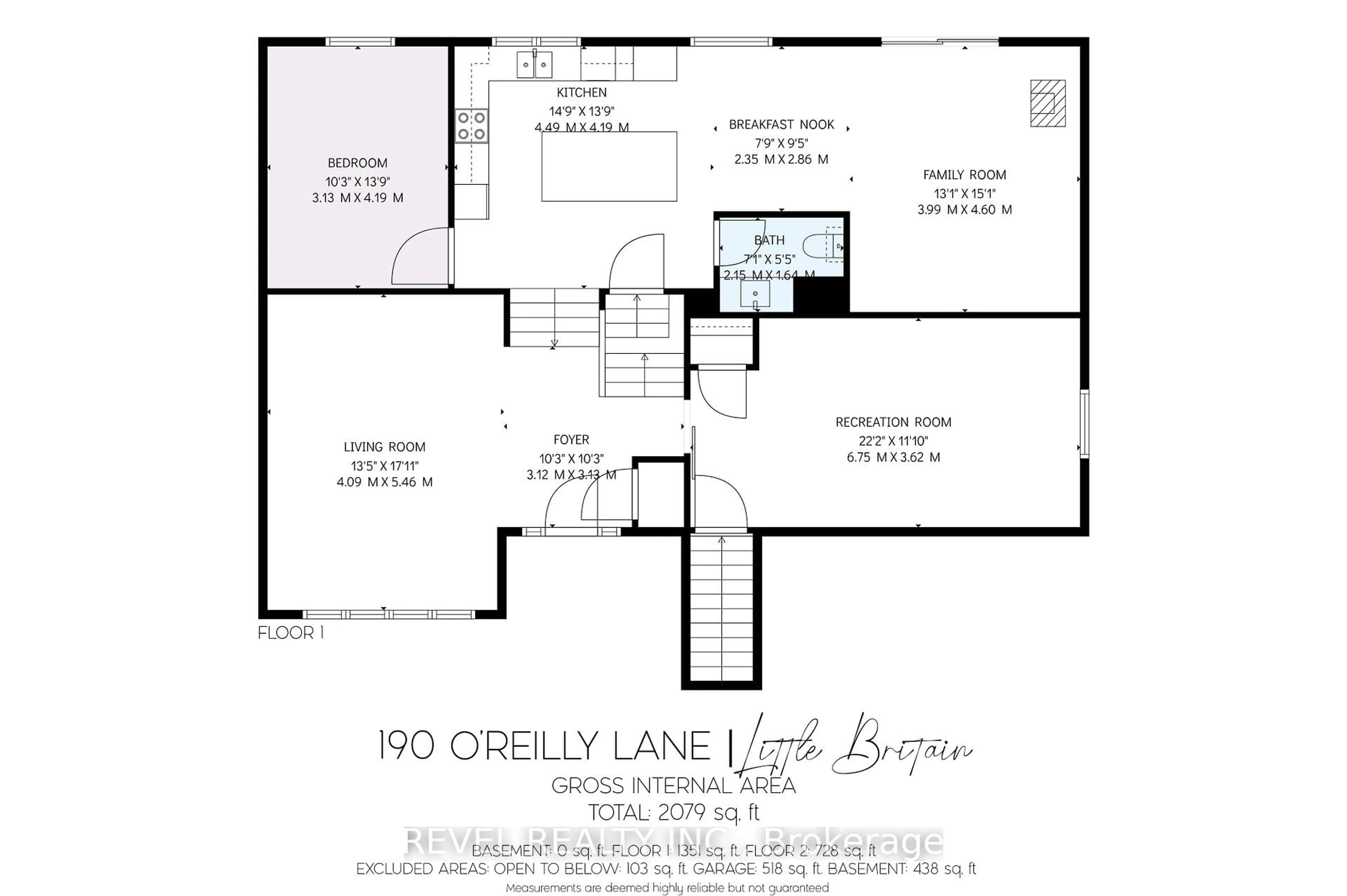 Floor plan for 190 O'reilly Lane, Kawartha Lakes Ontario K0M 2C0
