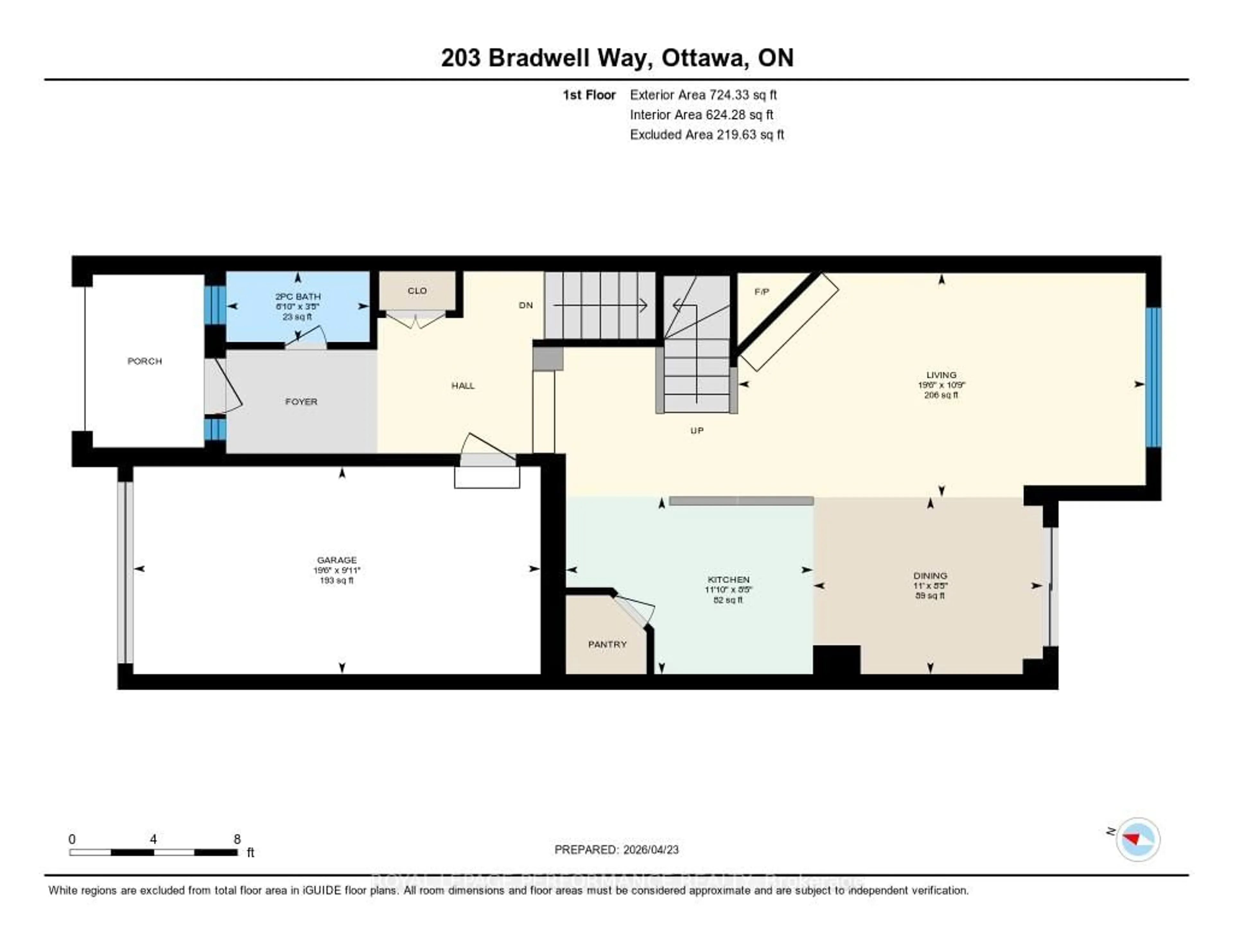 Floor plan for 203 Bradwell Way, Ottawa Ontario K1T 4J4