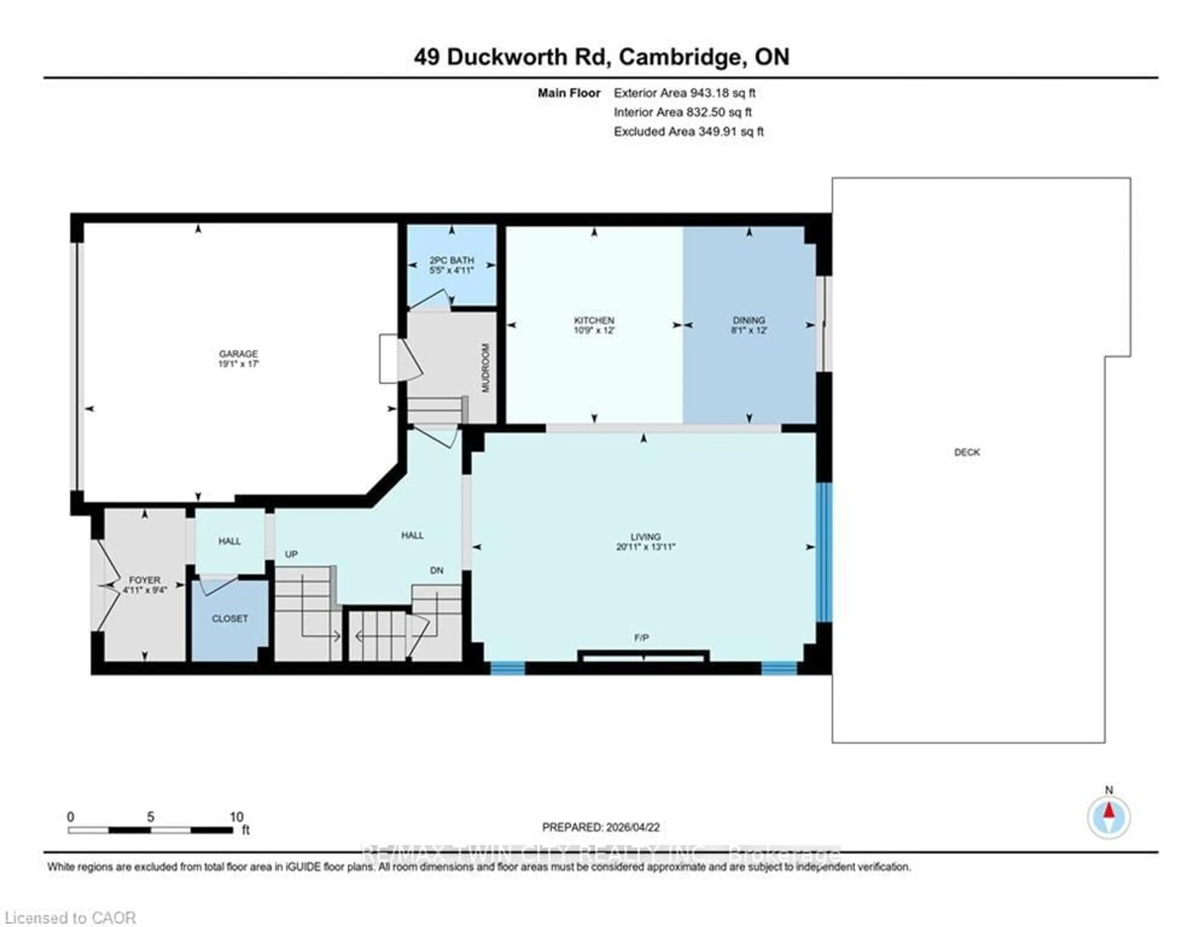 Floor plan for 49 Duckworth Rd, Cambridge Ontario N3H 0C1