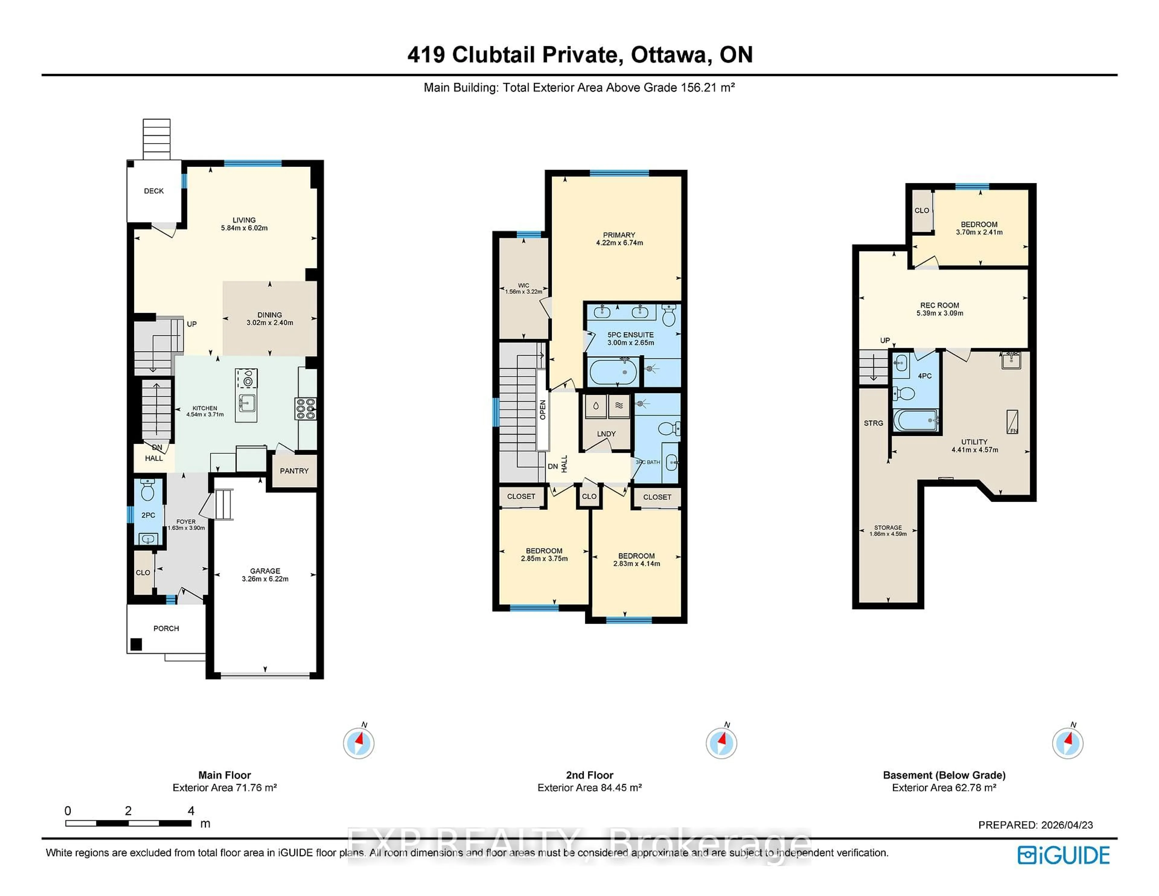 Floor plan for 419 Clubtail Private, Ottawa Ontario K1X 0M9