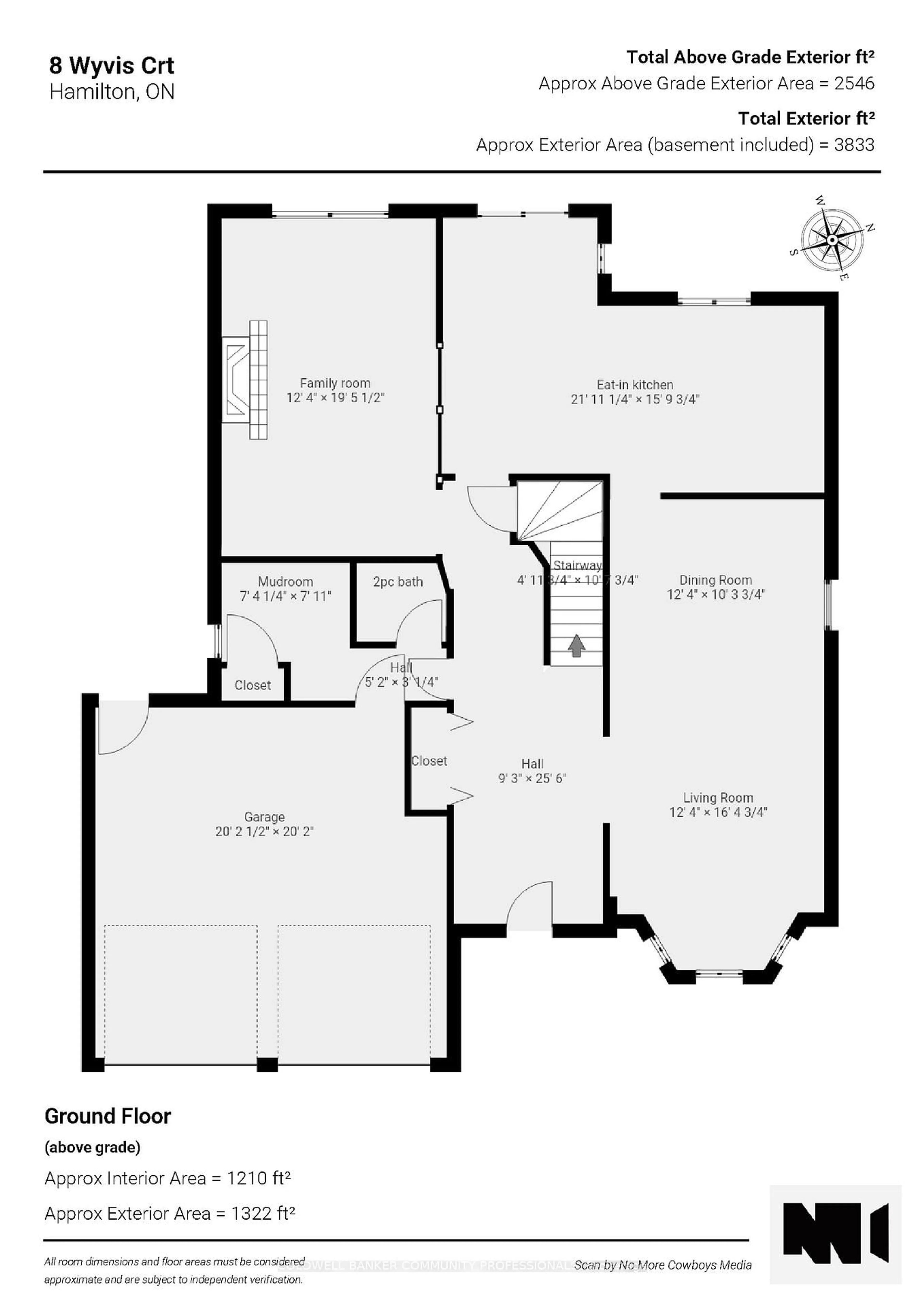 Floor plan for 8 Wyvis Crt, Hamilton Ontario L8G 4W3