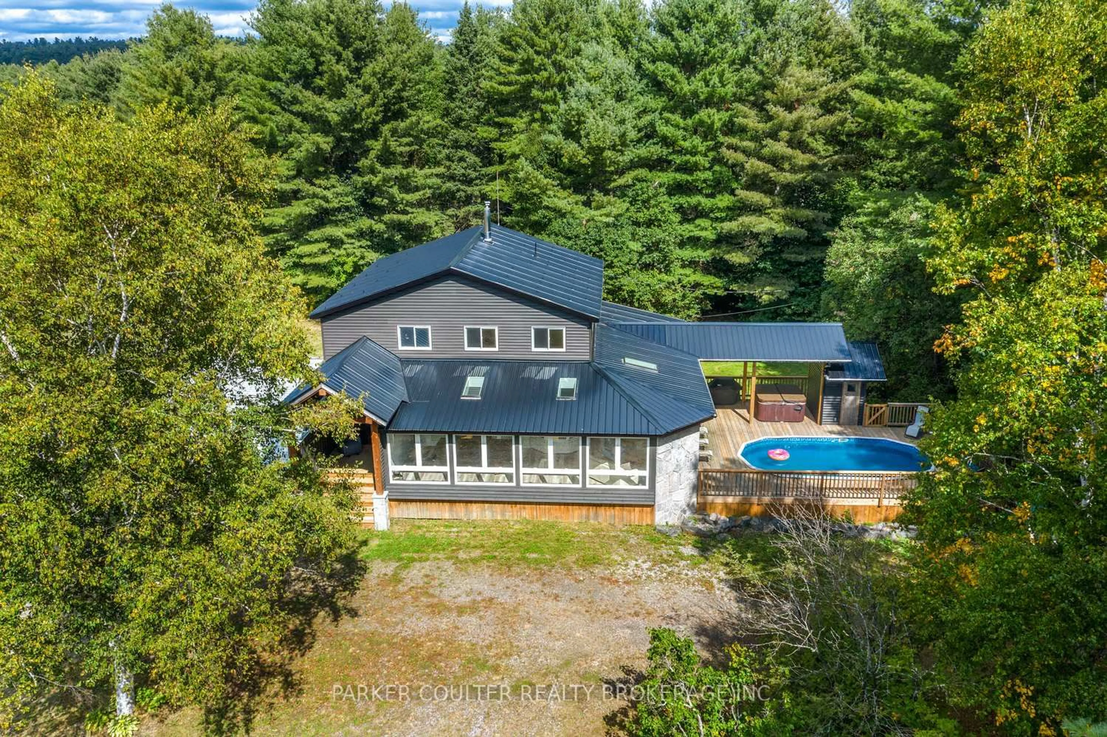 A pic from outside/outdoor area/front of a property/back of a property/a pic from drone, unknown for 259 Nippissing Rd, Seguin Ontario P0C 1J0