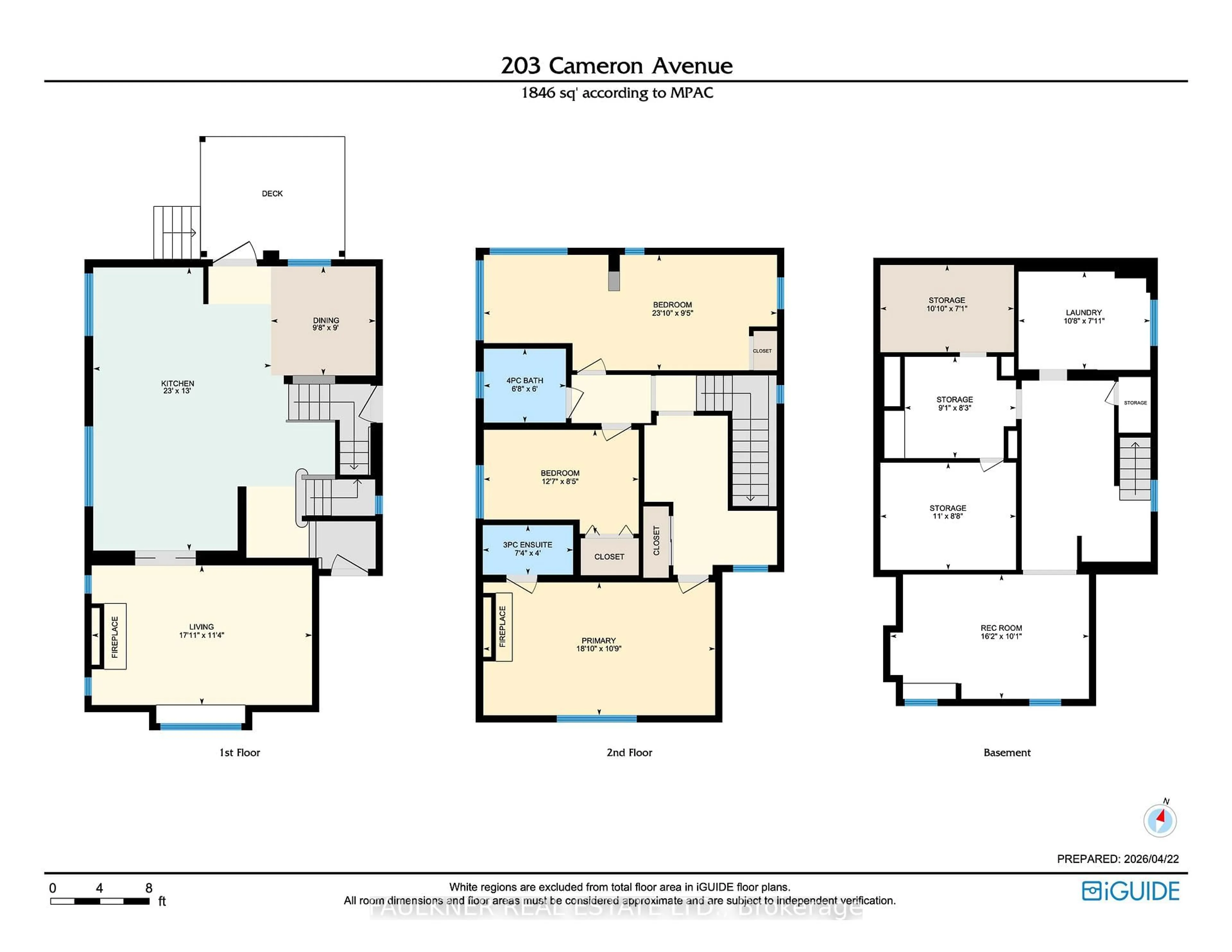 Floor plan for 203 Cameron Ave, Ottawa Ontario K1S 0X4