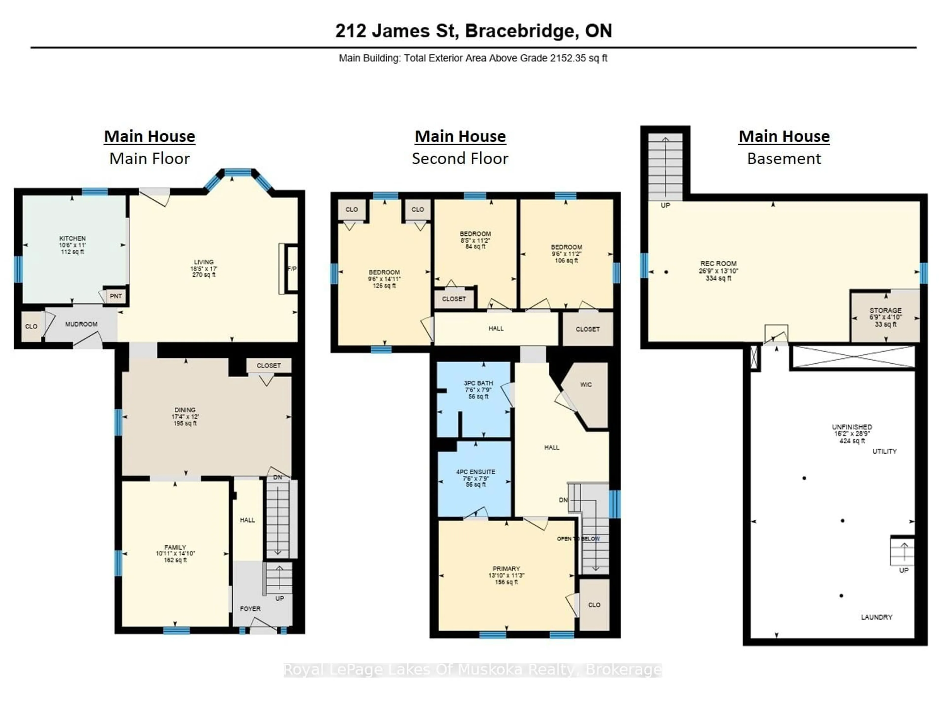 Floor plan for 212 James St, Bracebridge Ontario P1L 2B8