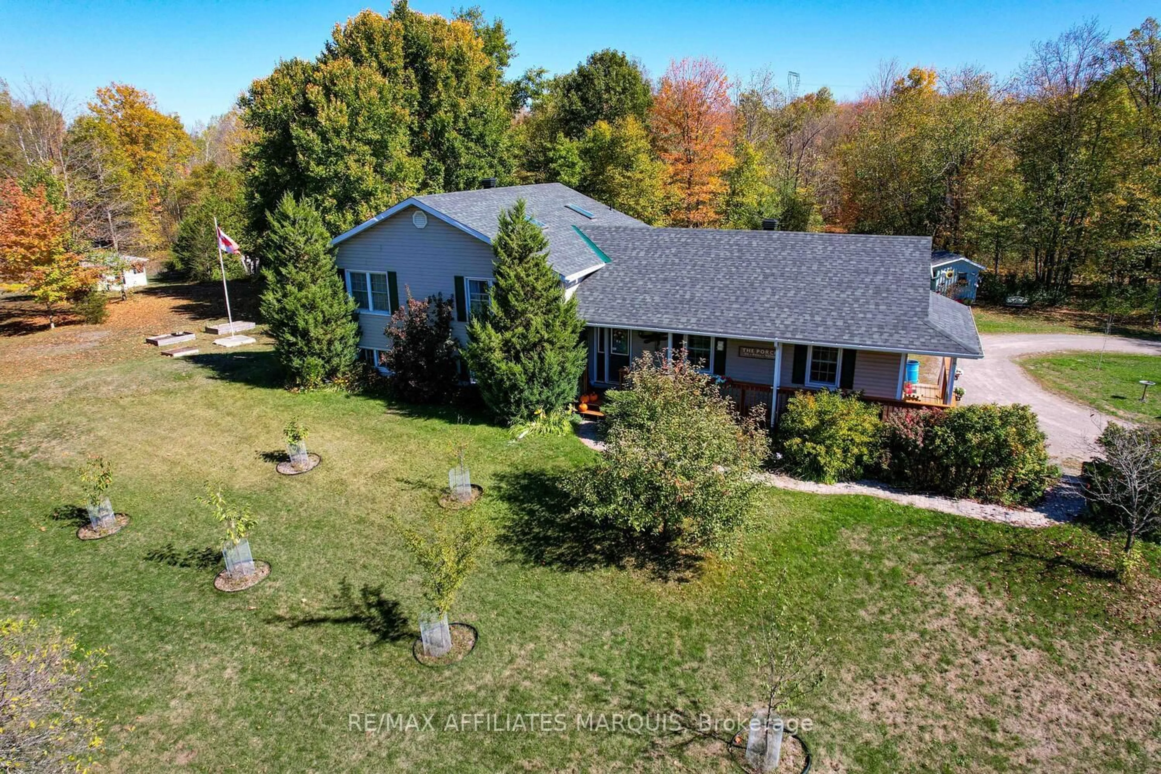 A pic from outside/outdoor area/front of a property/back of a property/a pic from drone, water/lake/river/ocean view for 193 Kellys Rd, Rideau Lakes Ontario K7A 4S5