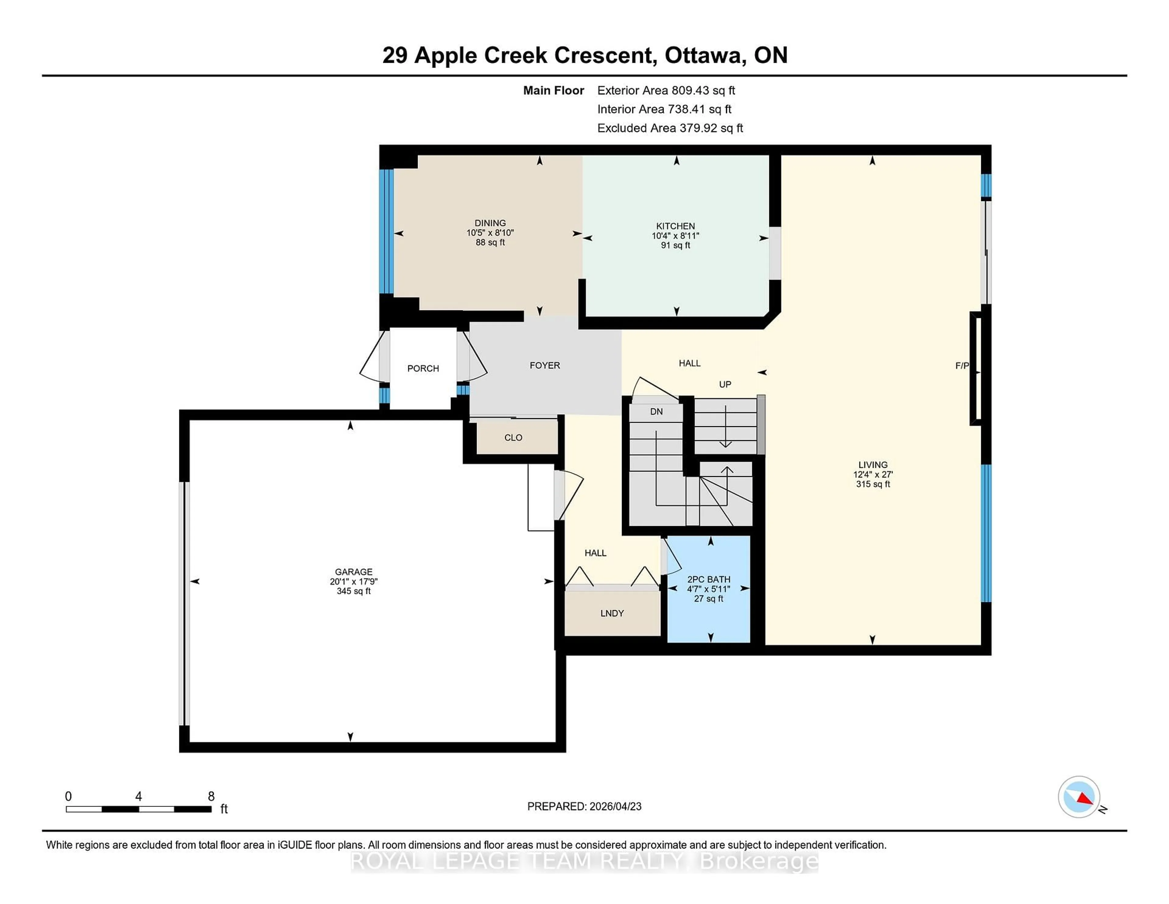 Floor plan for 29 Apple Creek Cres, Kanata Ontario K2M 2N3