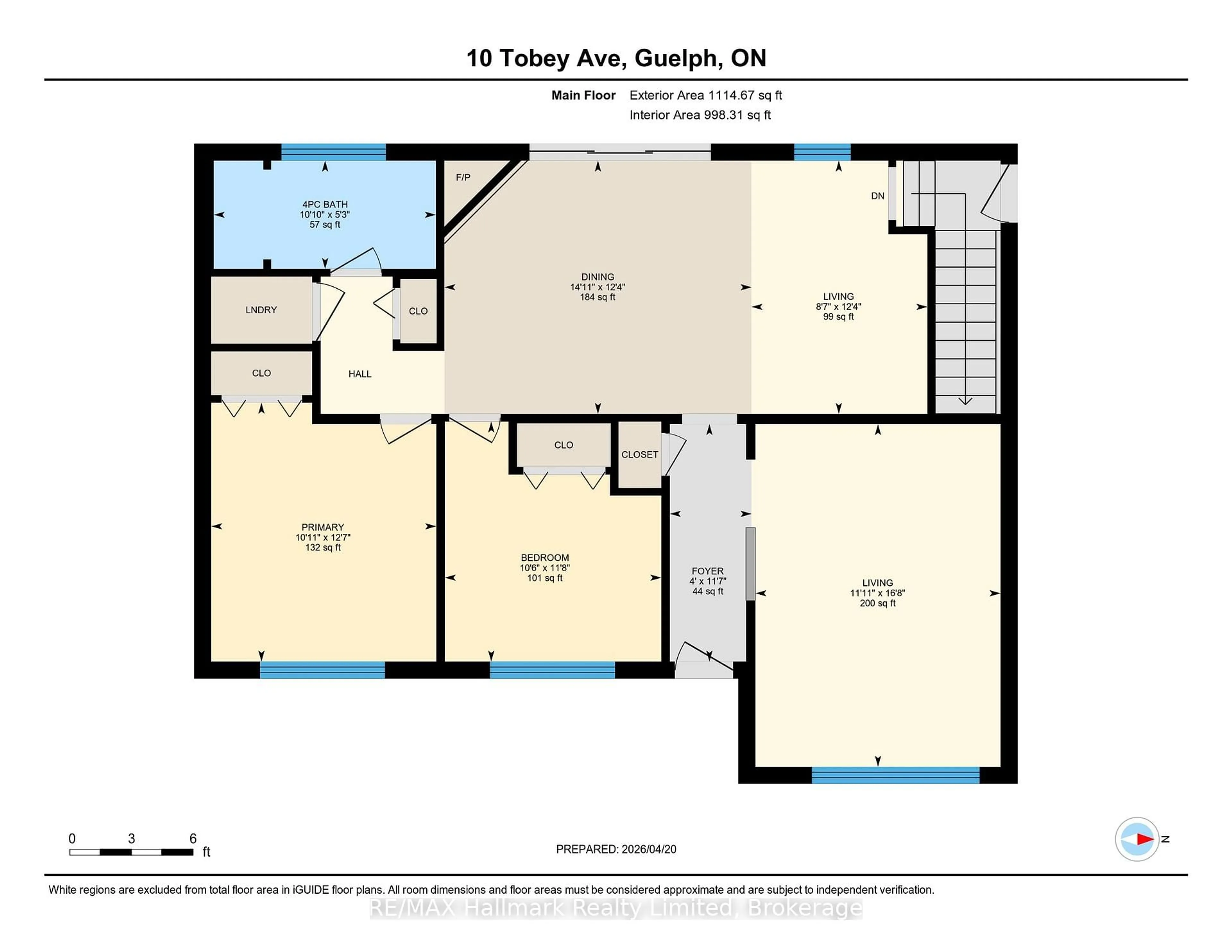 Floor plan for 10 Tobey Ave, Guelph Ontario N1E 1Y6