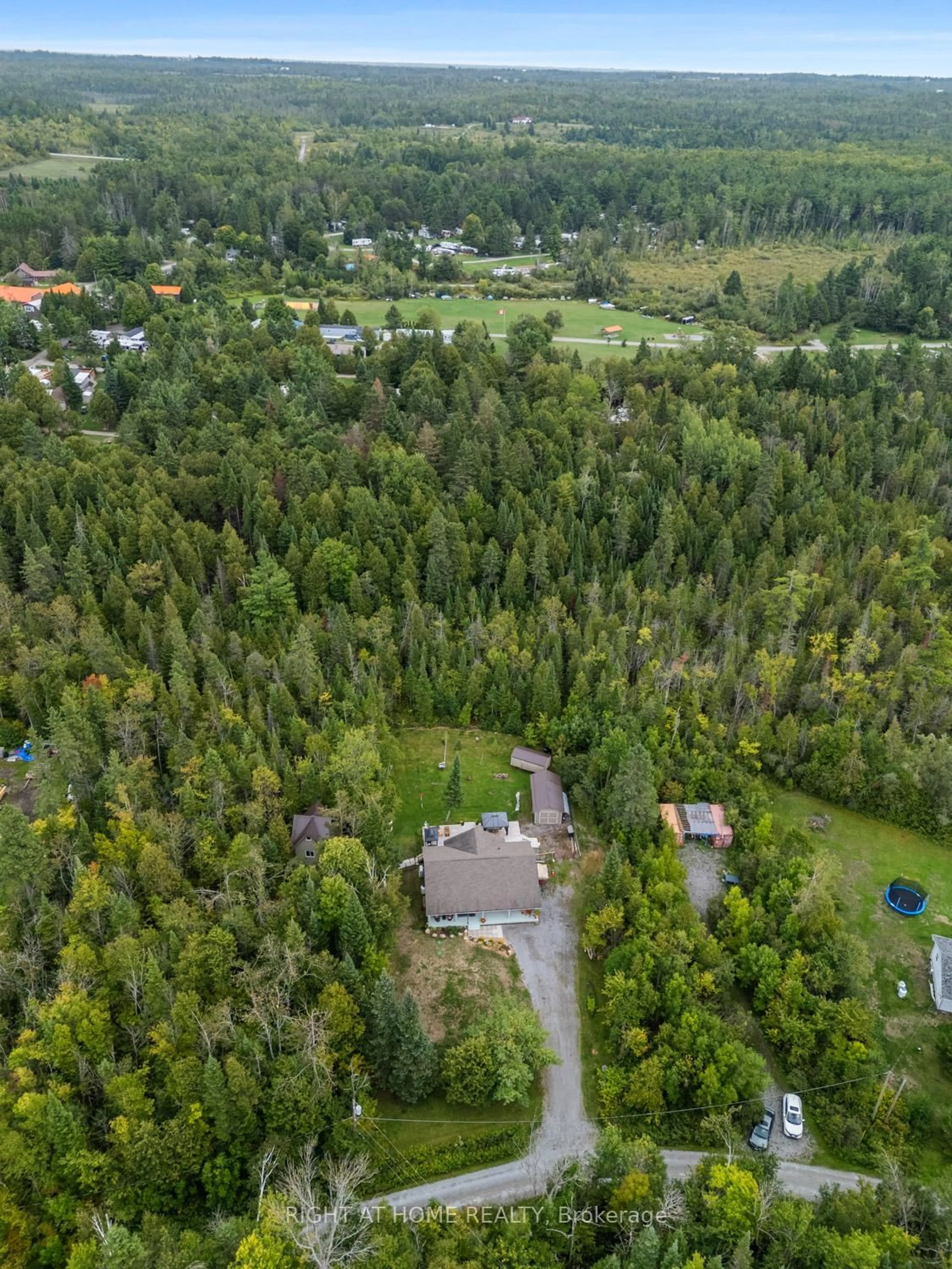 A pic from outside/outdoor area/front of a property/back of a property/a pic from drone, forest/trees view for 89 River Rd, Kawartha Lakes Ontario K0M 1N0