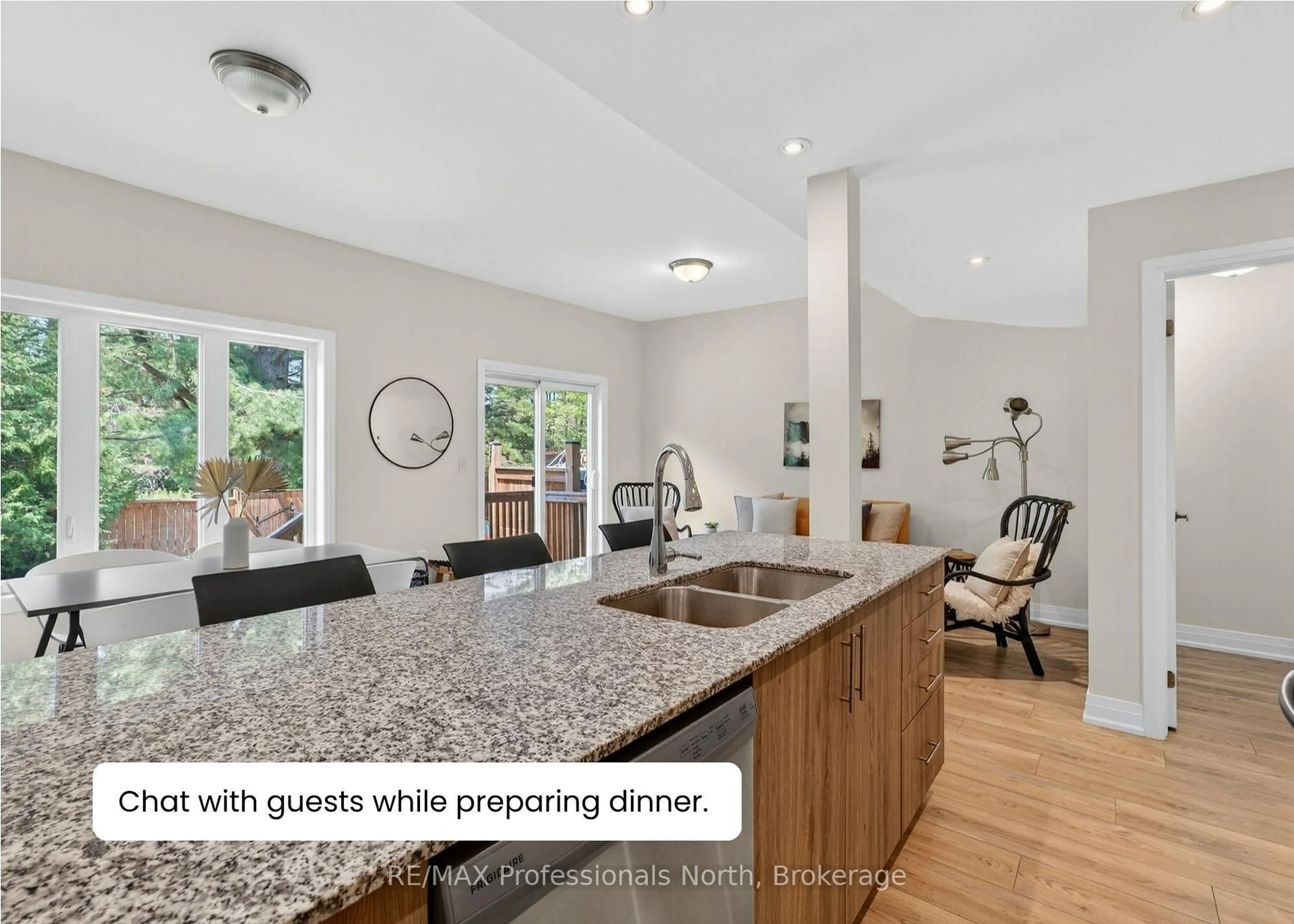 Open concept kitchen, ceramic/tile floor for 393 Manitoba St #3, Bracebridge Ontario P1L 0G1