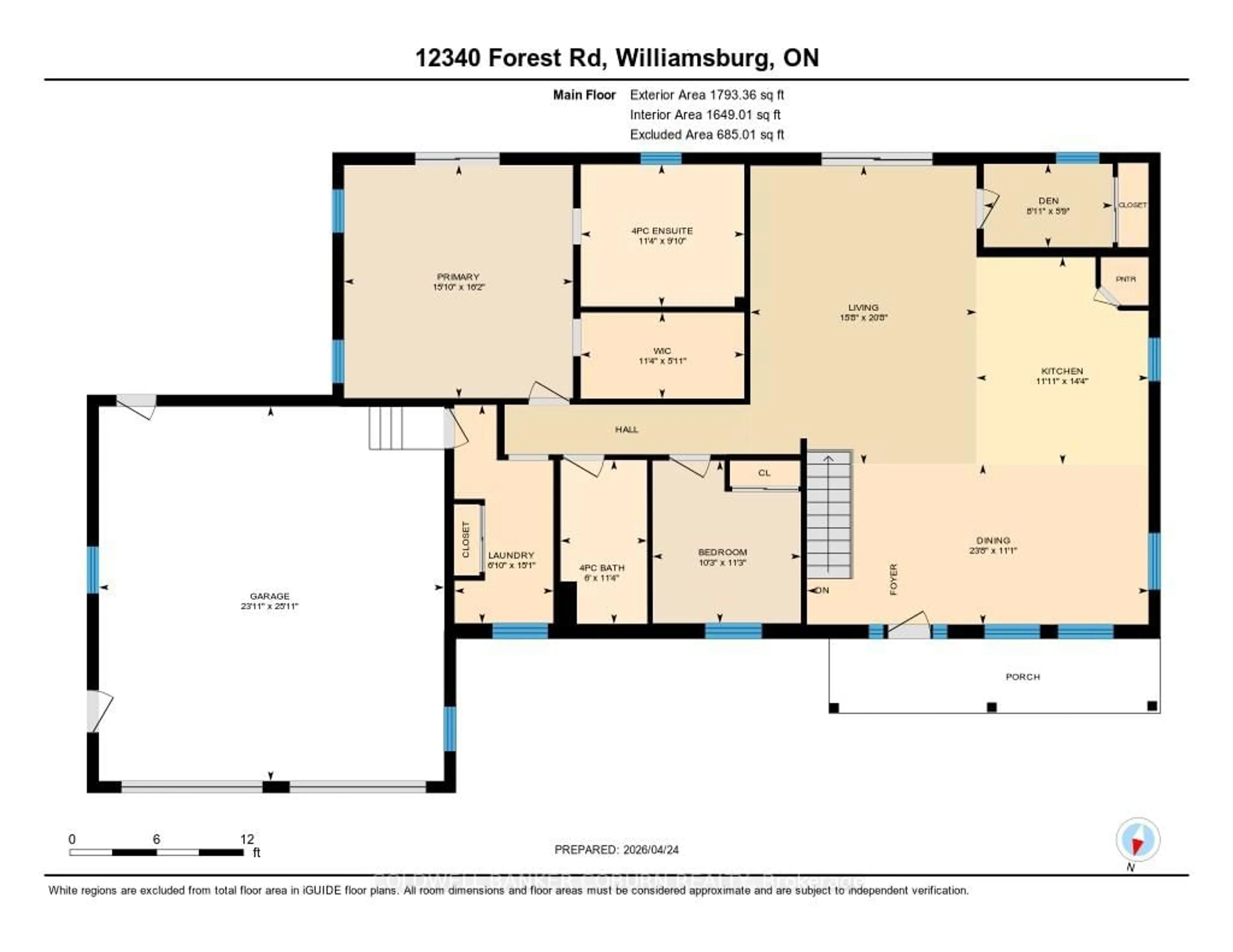 Floor plan for 12340 Forest Rd, South Dundas Ontario K0C 2H0