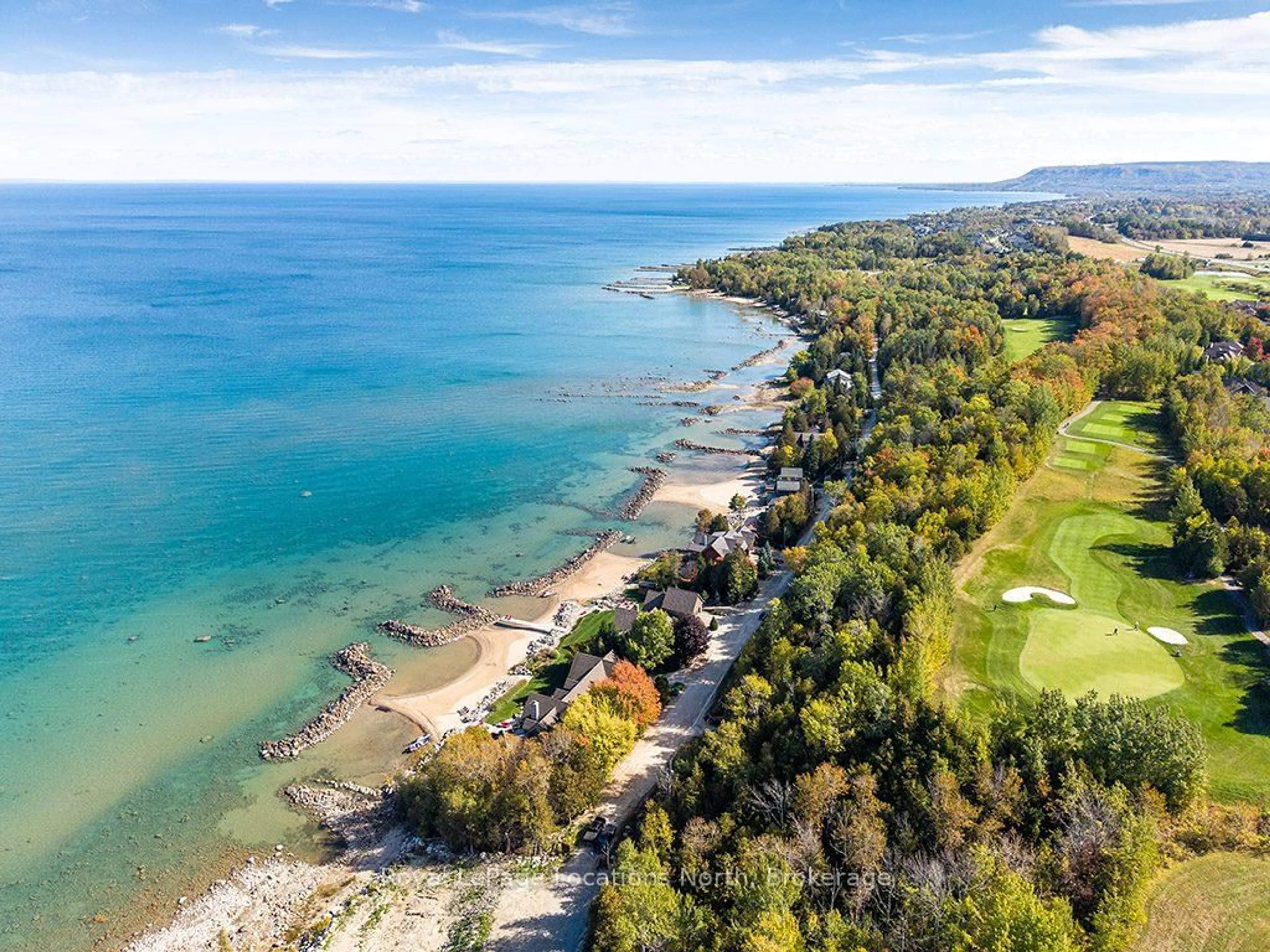 A pic from outside/outdoor area/front of a property/back of a property/a pic from drone, water/lake/river/ocean view for 183 Lake Dr, Blue Mountains Ontario N0H 2P0