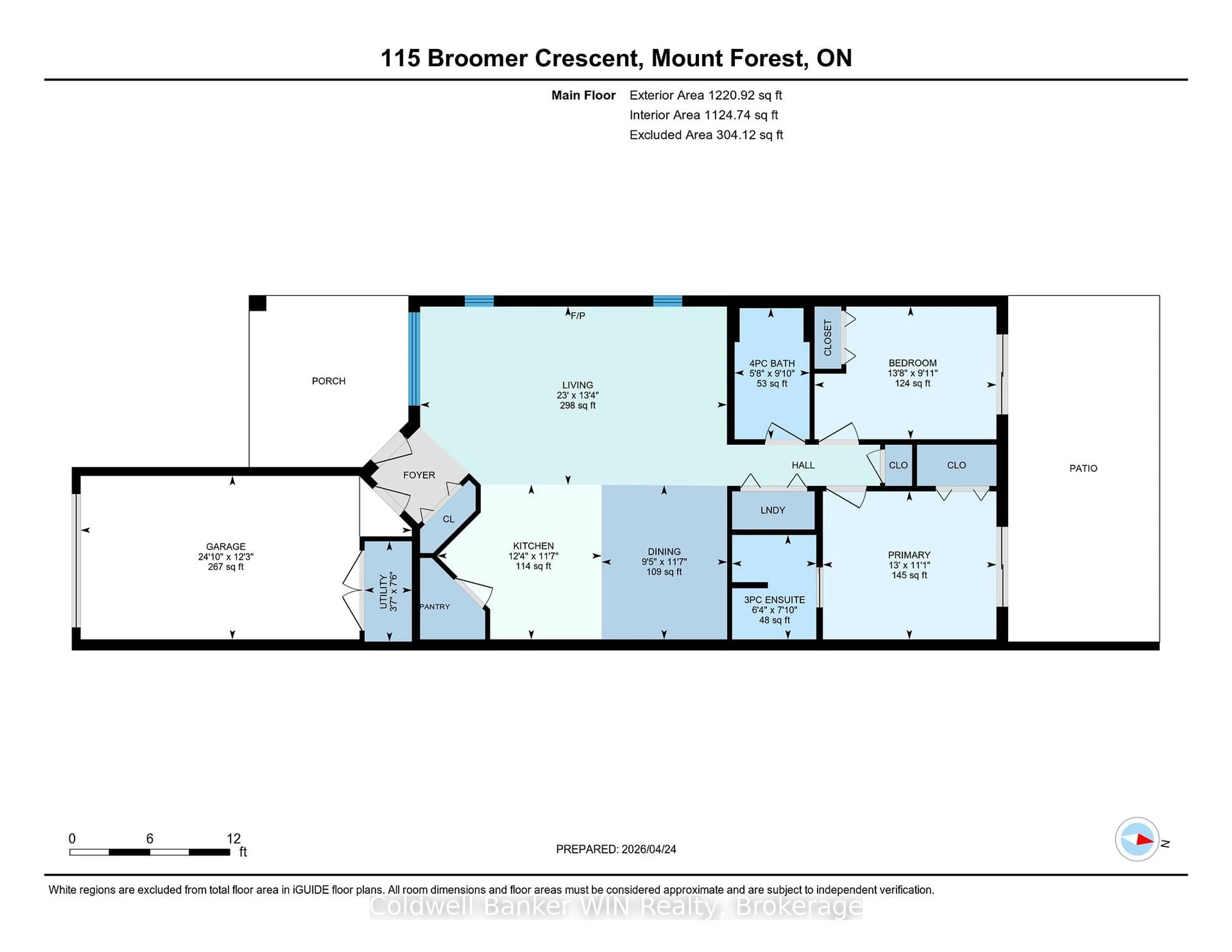 Floor plan for 115 Broomer Cres, Wellington North Ontario N0G 2L4