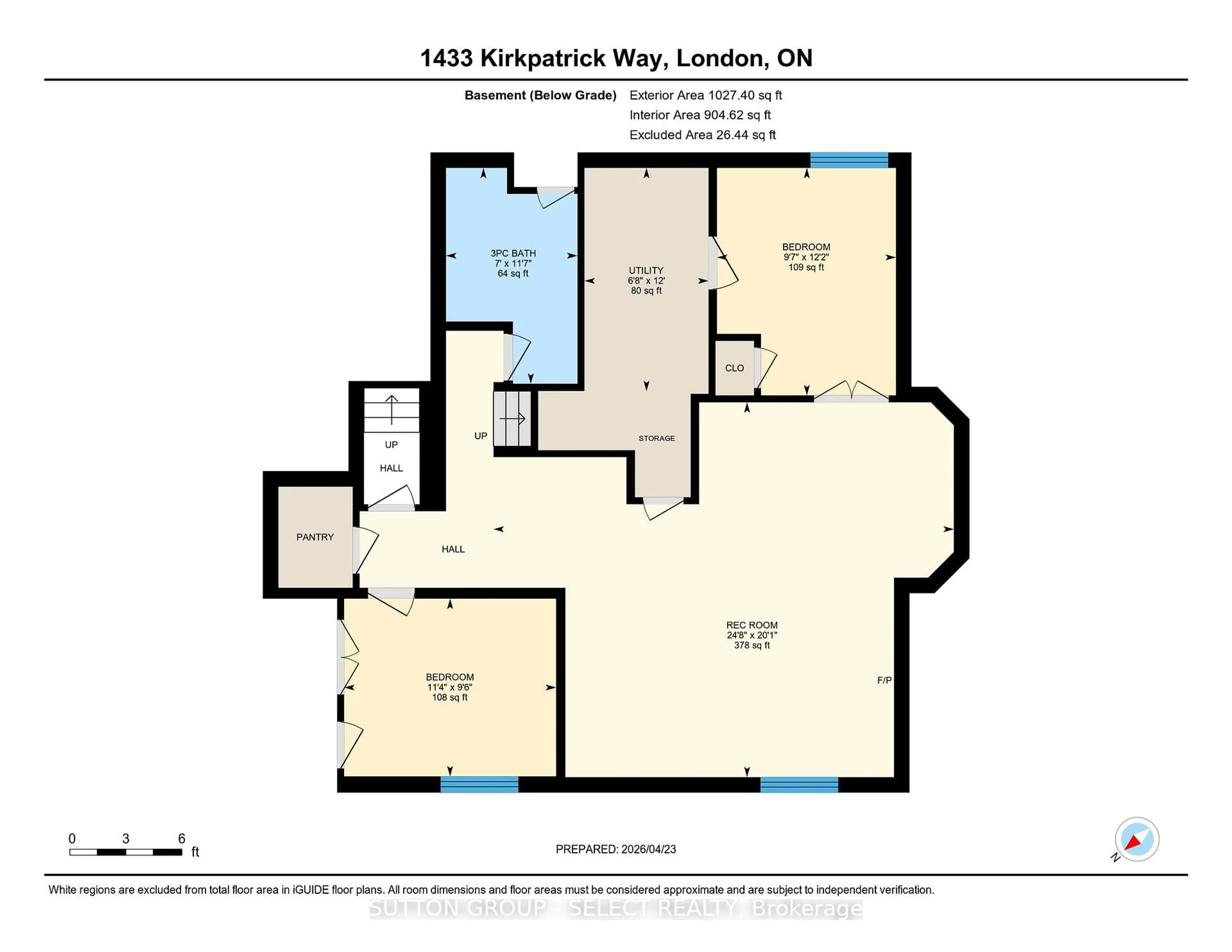 Floor plan for 1433 Kirkpatrick Way, London South Ontario N6K 5A4