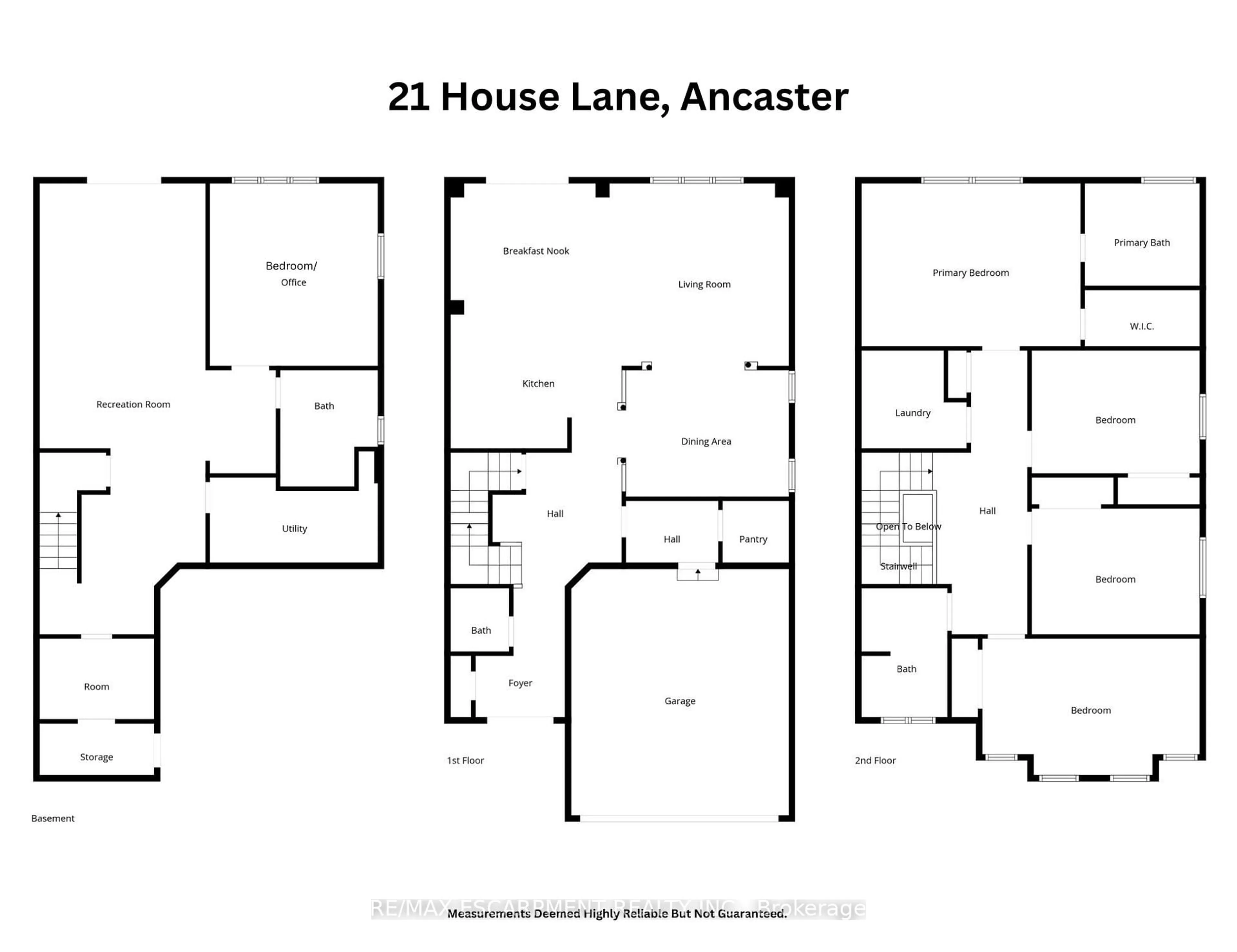 Floor plan for 21 House Lane, Hamilton Ontario L9K 0G1