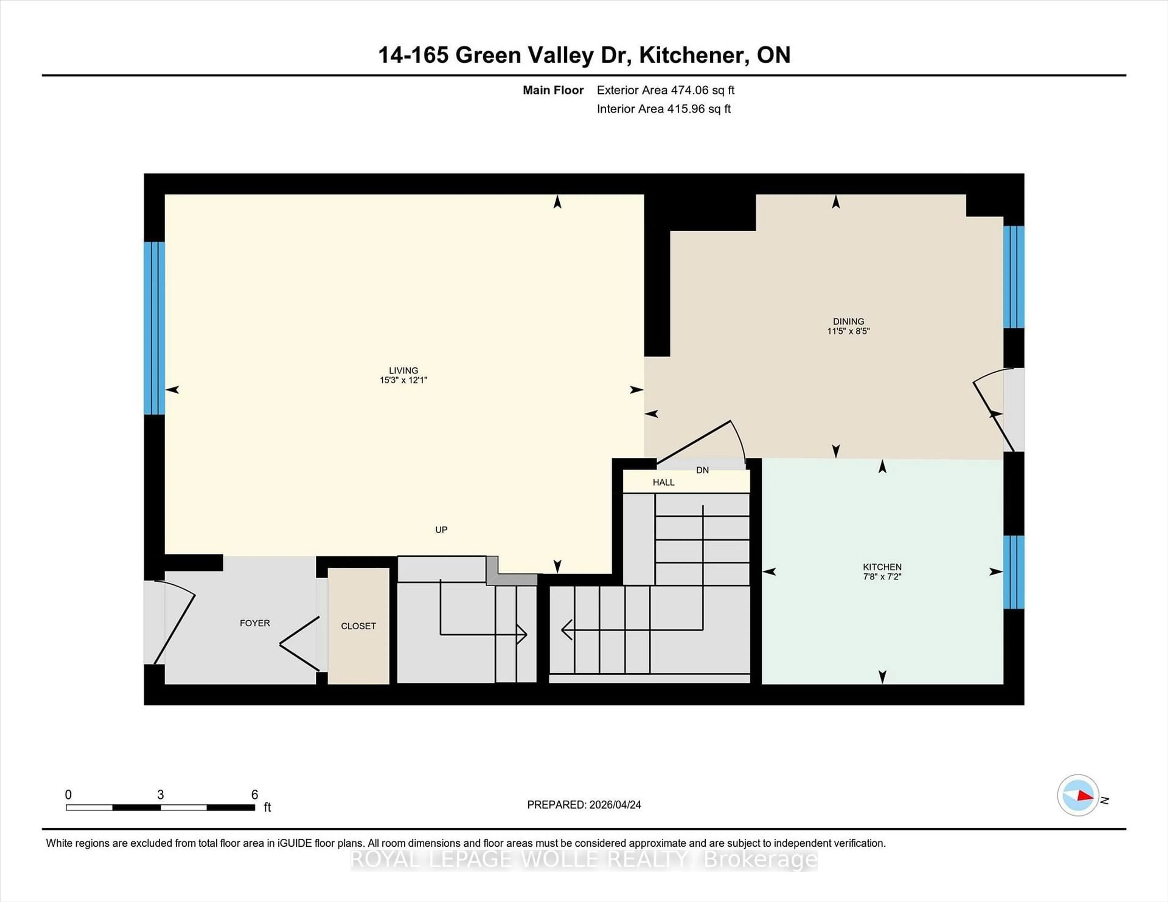 Floor plan for 165 Green Valley Dr #14, Kitchener Ontario N2P 1K3