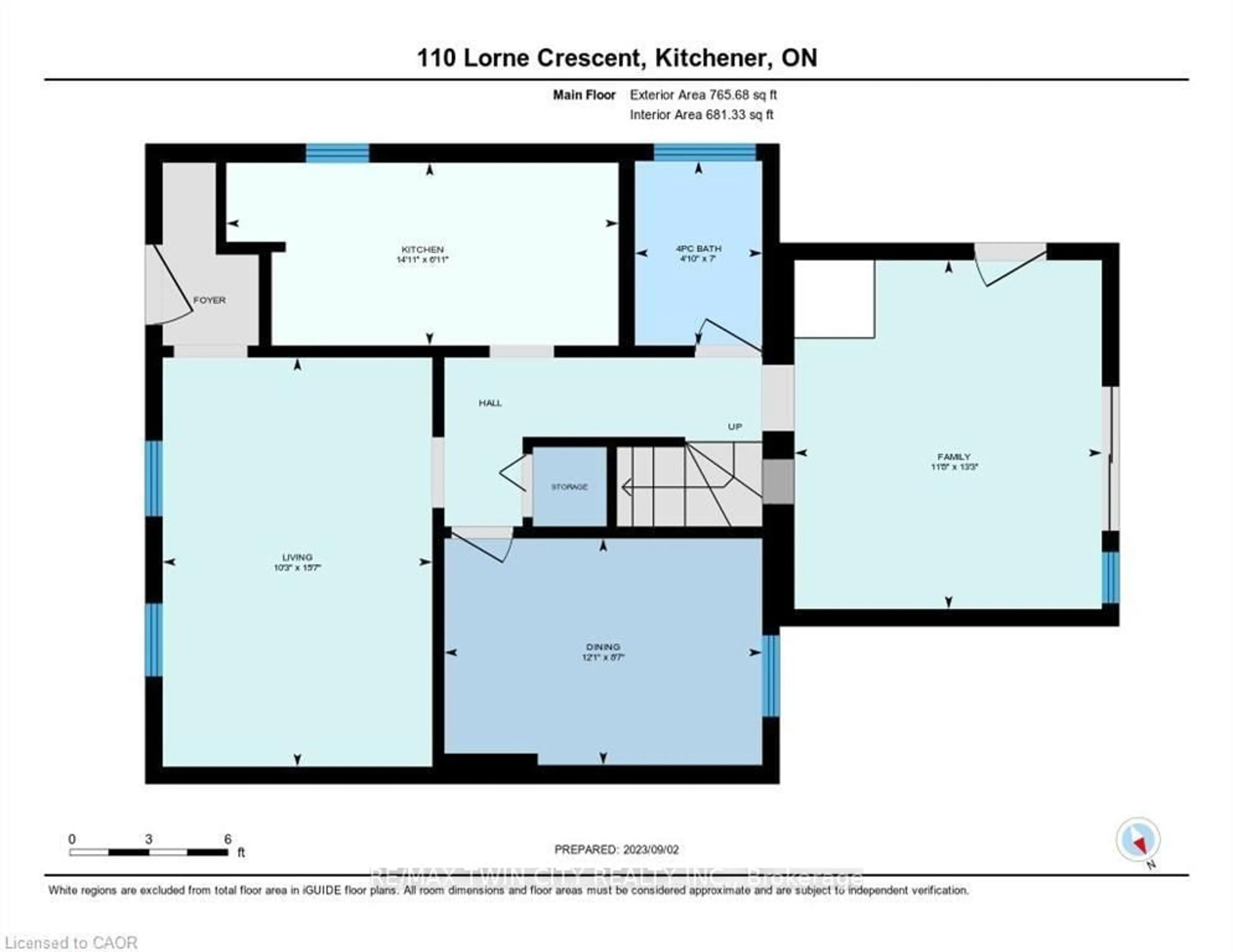 Floor plan for 110 Lorne Cres, Kitchener Ontario N2M 3Y5