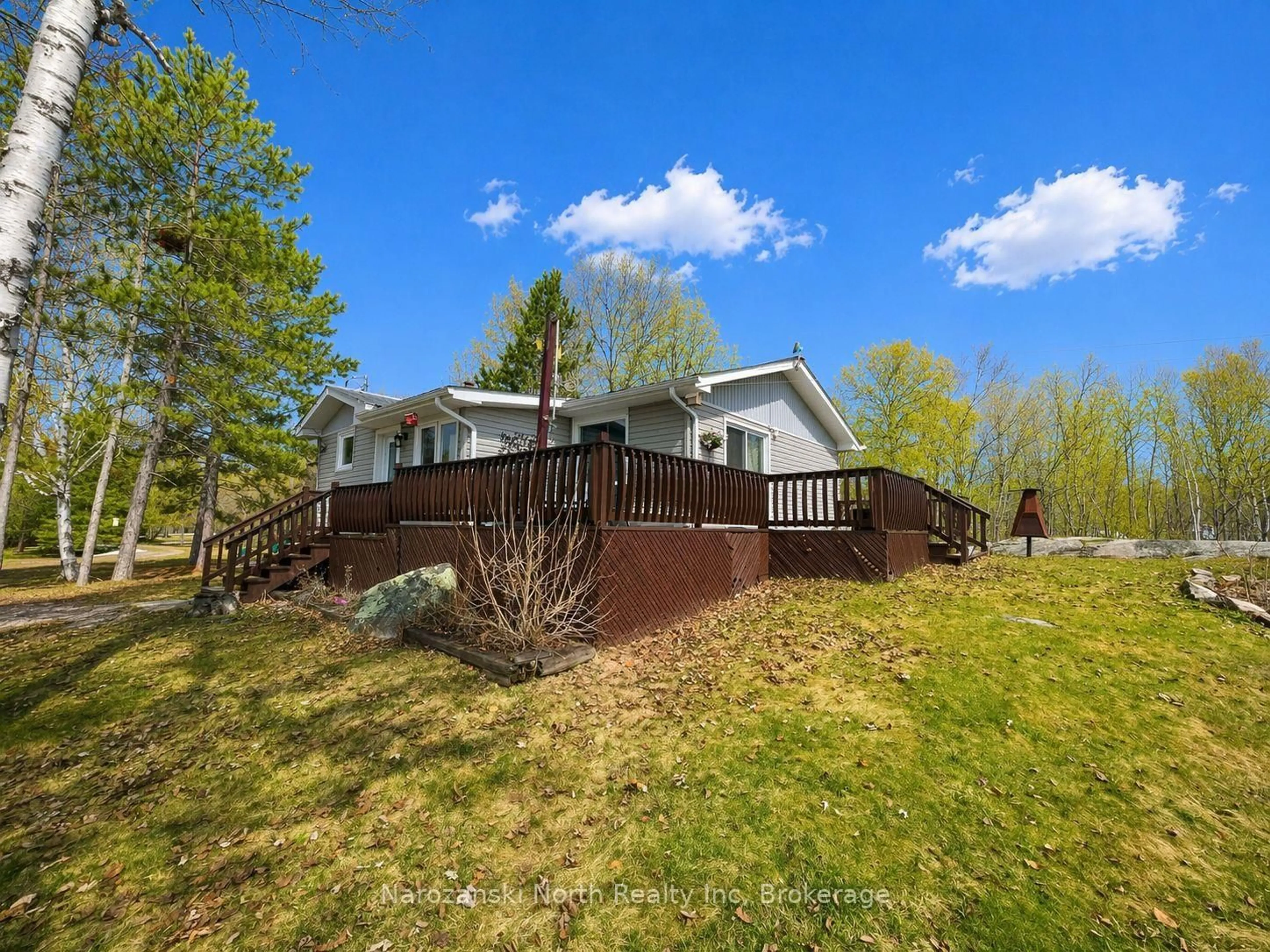 A pic from outside/outdoor area/front of a property/back of a property/a pic from drone, unknown for 65 Pellerin Rd, West Nipissing Ontario P0H 2M0