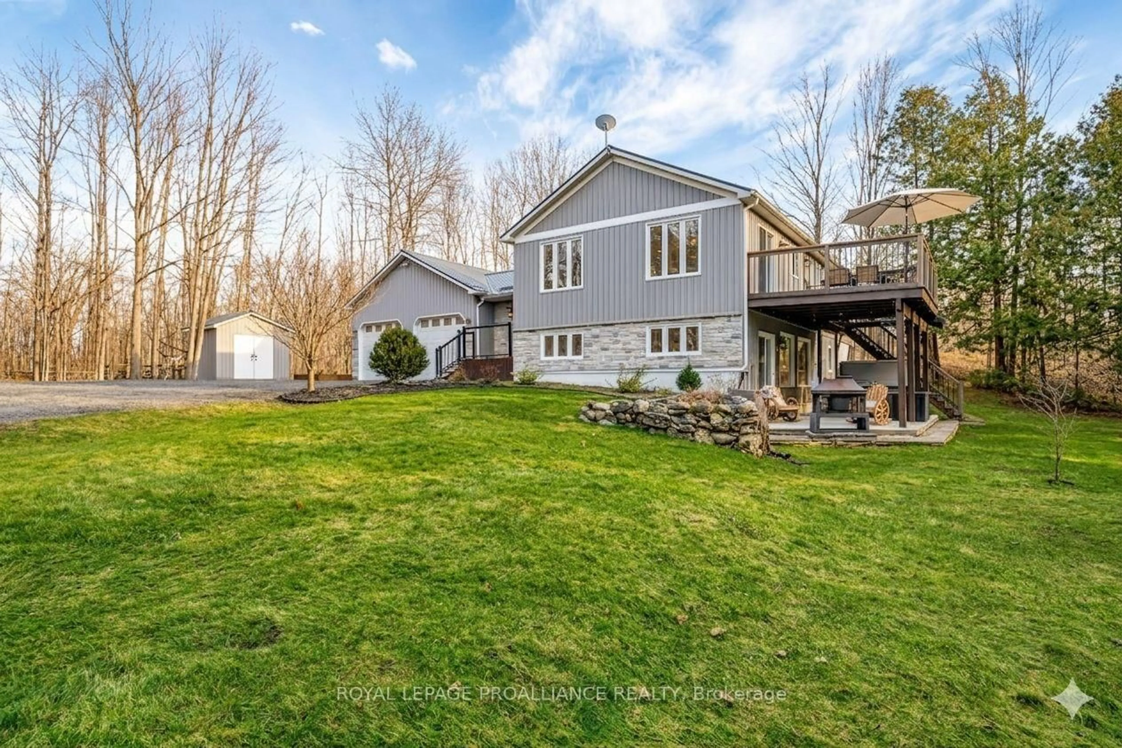 A pic from outside/outdoor area/front of a property/back of a property/a pic from drone, water/lake/river/ocean view for 850 Moneymore Rd, Belleville Ontario K0K 2Y0