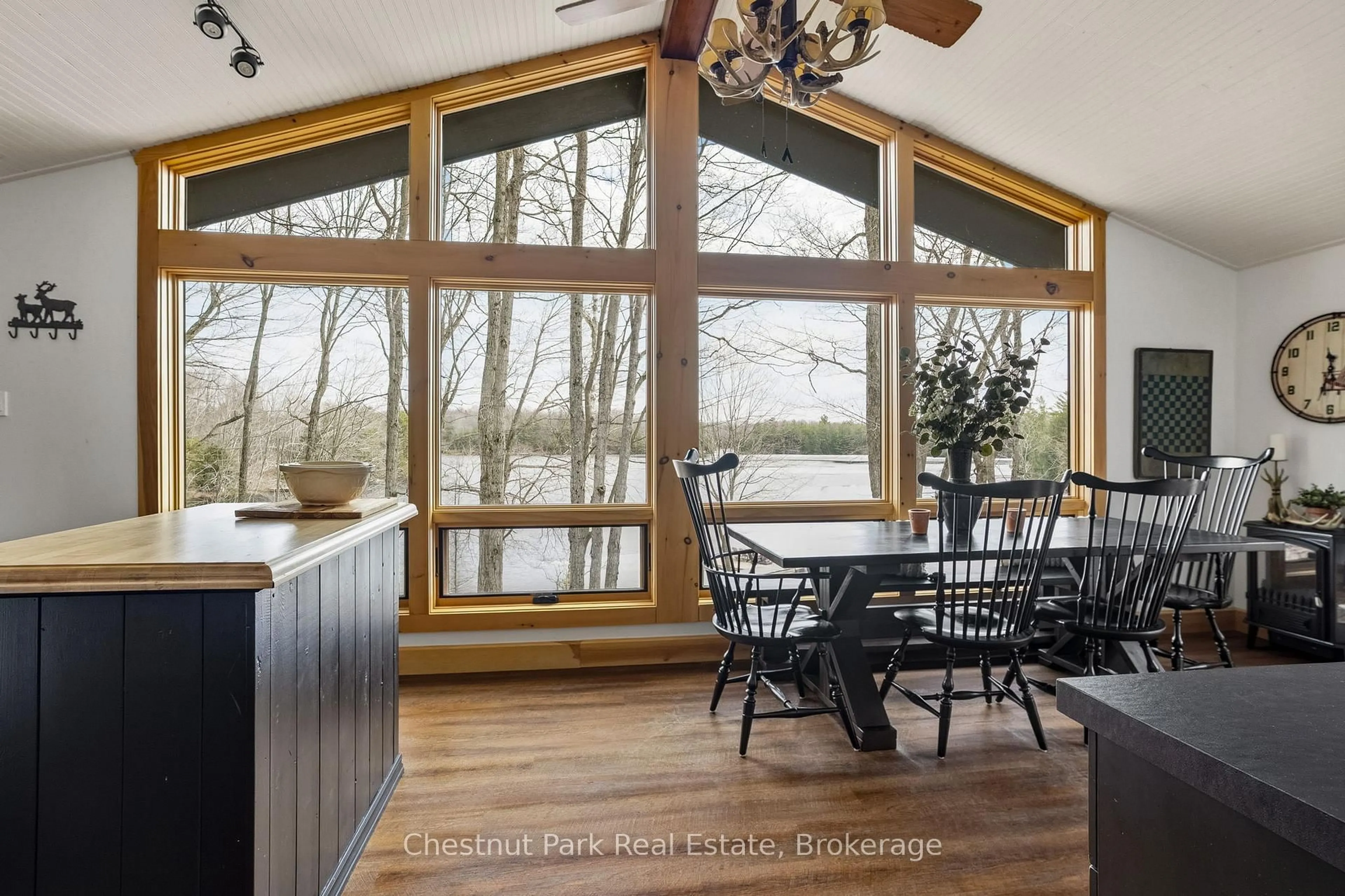 Open concept kitchen, wood/laminate floor for 305 Salmon Lake Rd, Seguin Ontario P2A 0B2