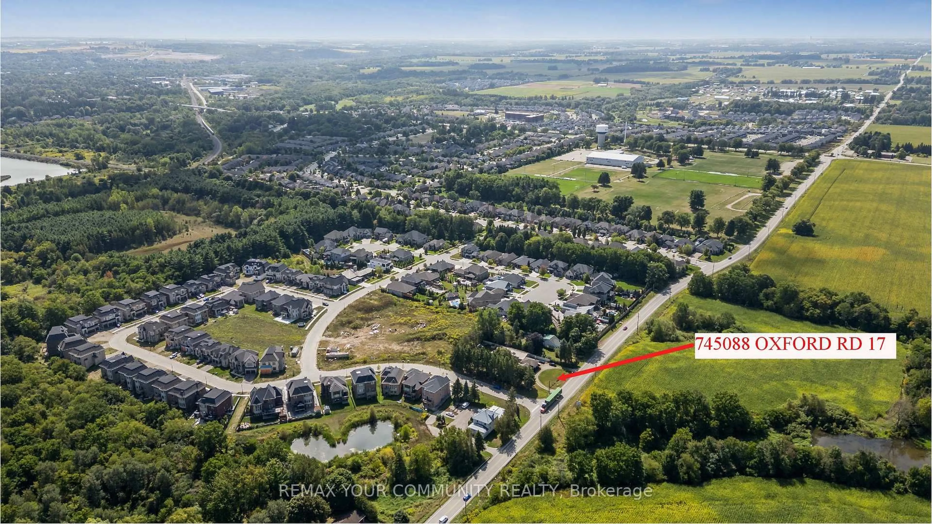 A pic from outside/outdoor area/front of a property/back of a property/a pic from drone, unknown for 745088 Oxford Road 17, Woodstock Ontario N4S 7W2