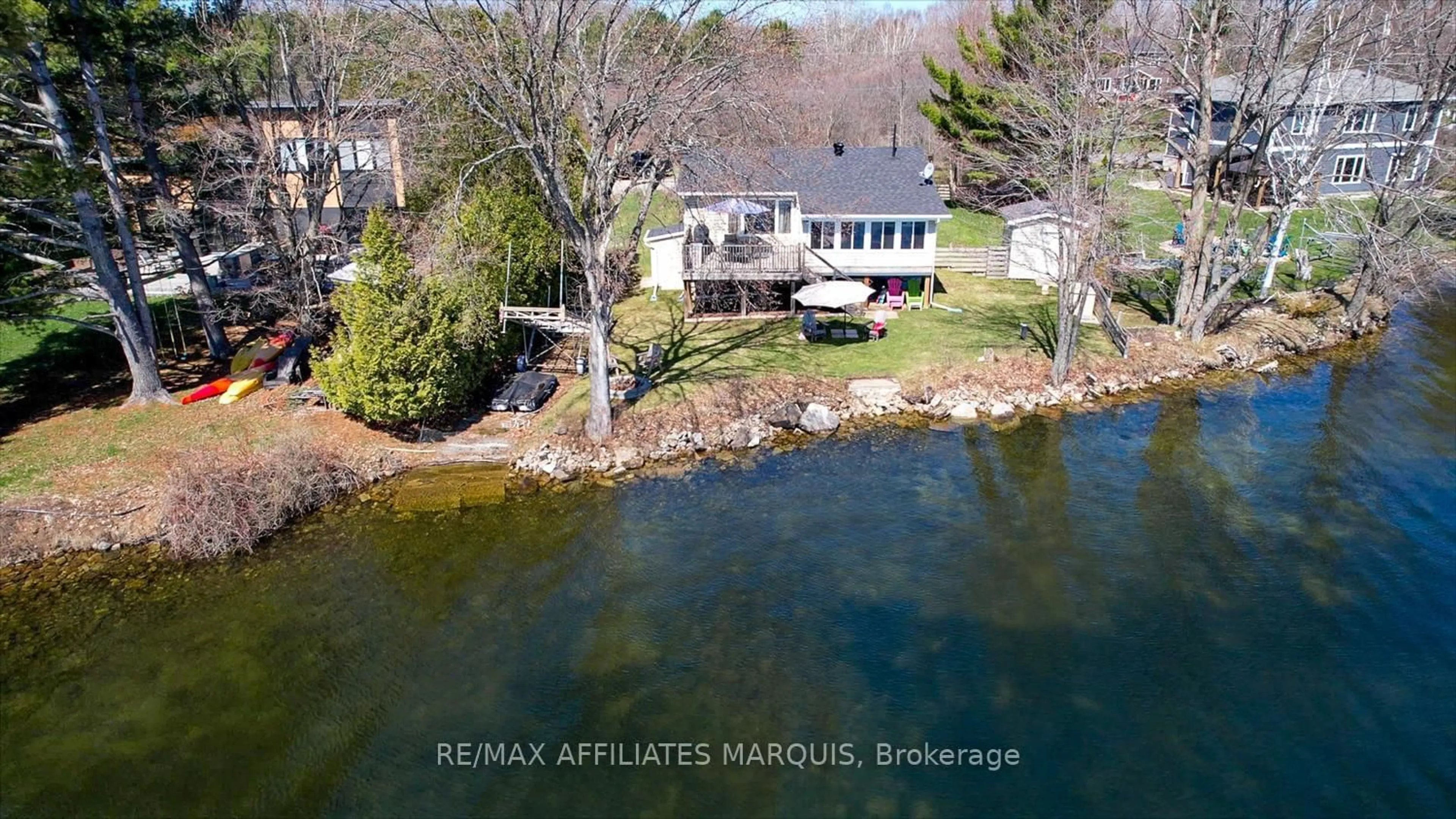 A pic from outside/outdoor area/front of a property/back of a property/a pic from drone, water/lake/river/ocean view for 3 B5A Rd, Rideau Lakes Ontario K0G 1L0