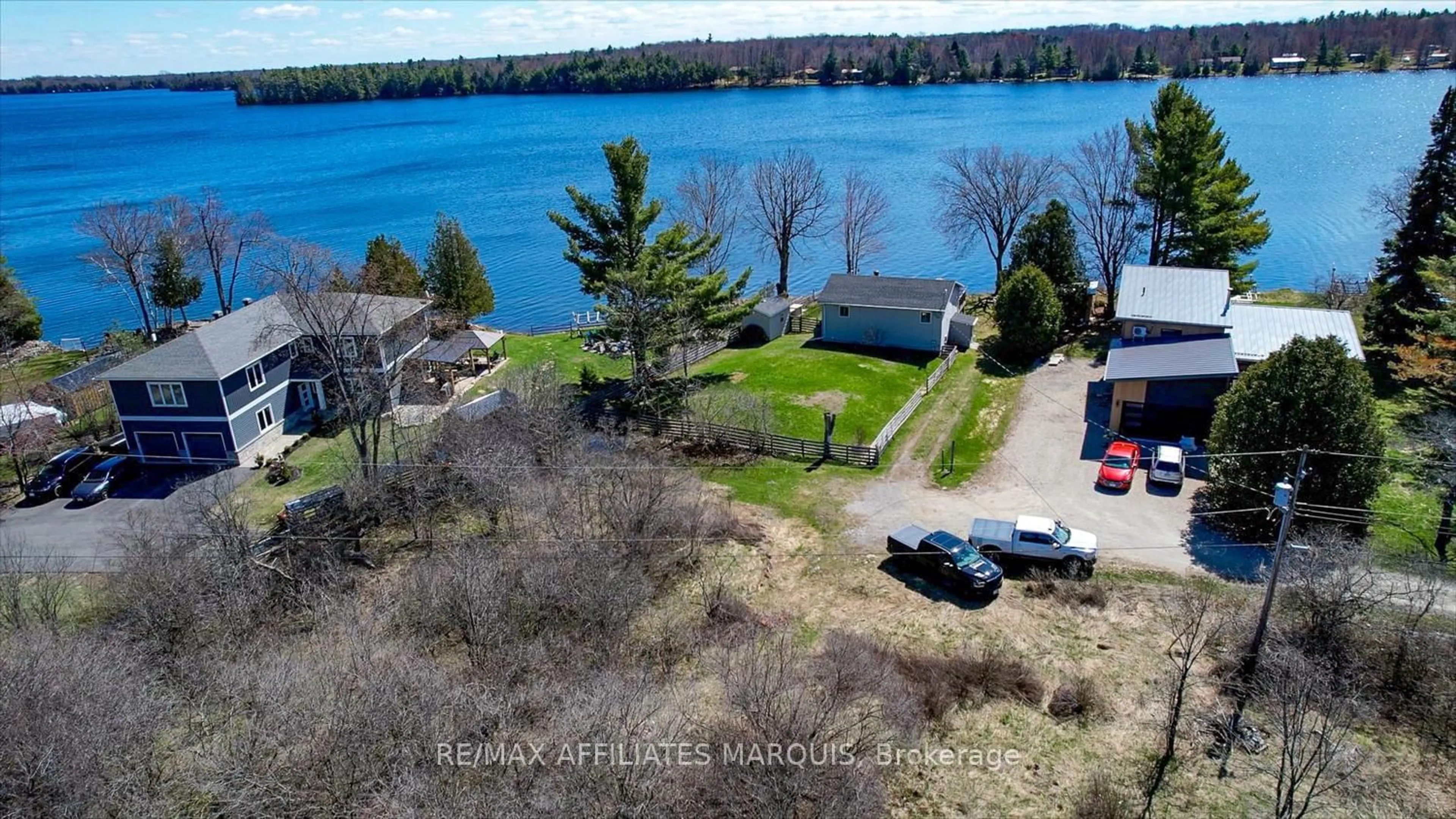 A pic from outside/outdoor area/front of a property/back of a property/a pic from drone, water/lake/river/ocean view for 3 B5A Rd, Rideau Lakes Ontario K0G 1L0