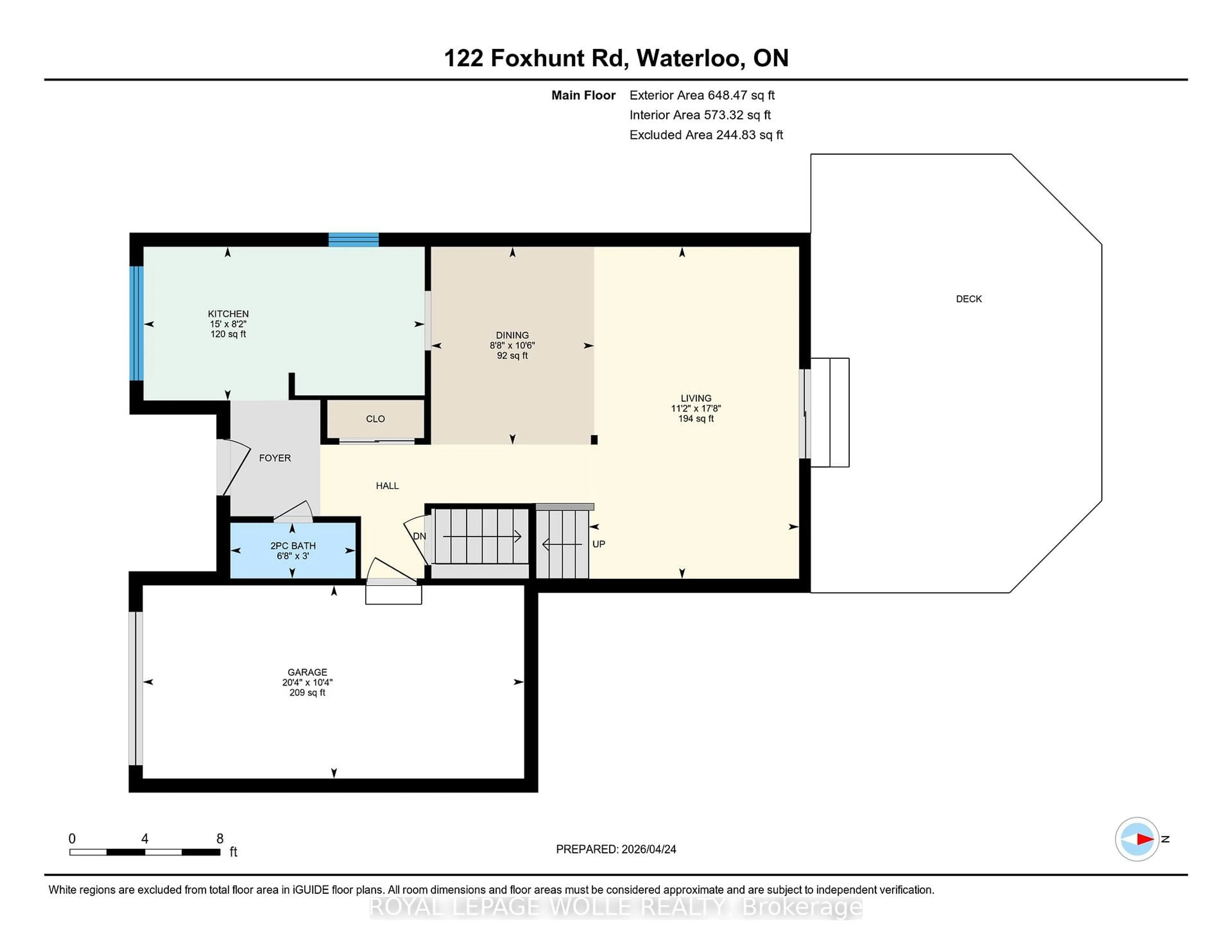 Floor plan for 122 Foxhunt Rd, Waterloo Ontario N2K 3N1