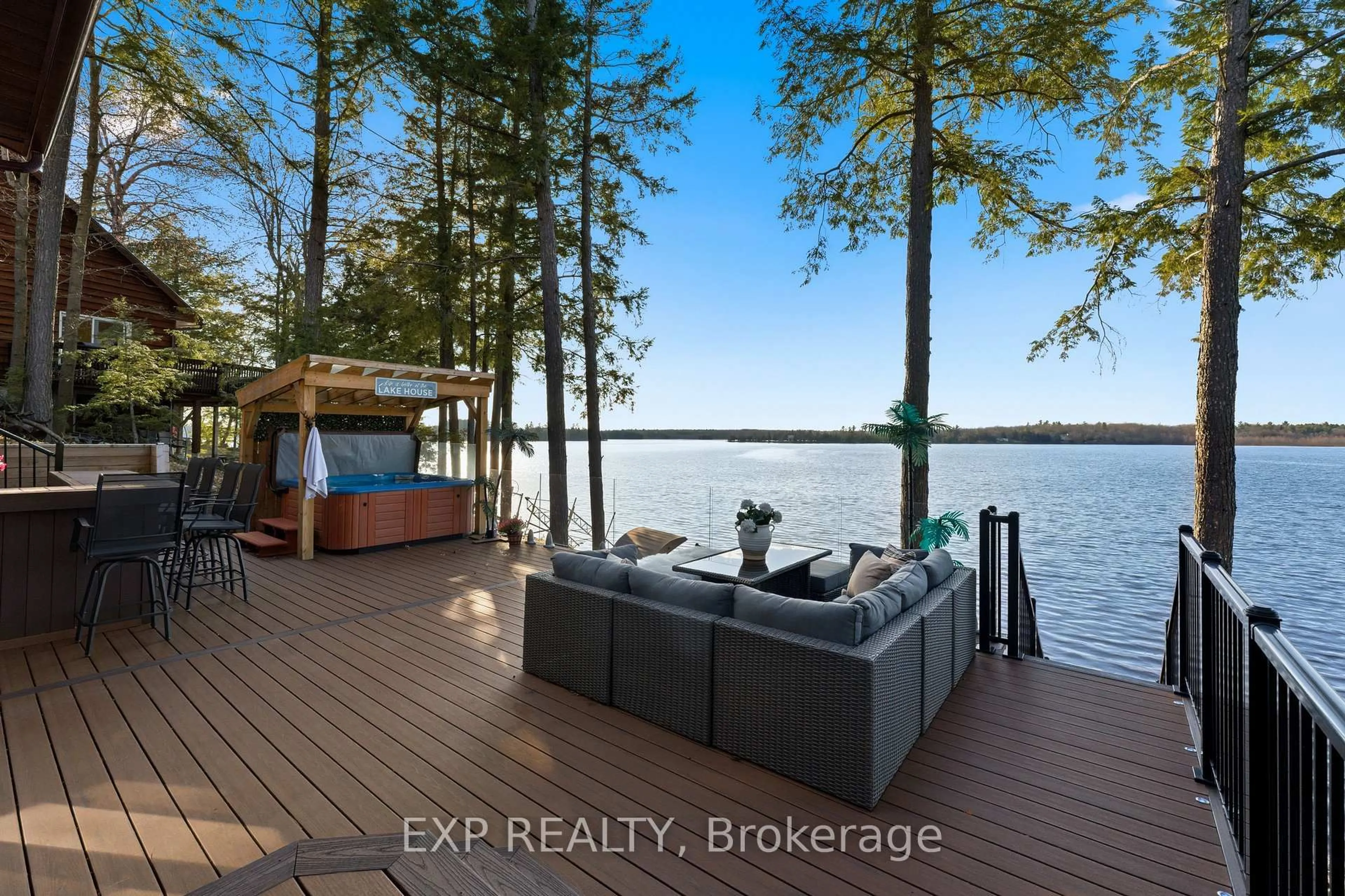 Patio, water/lake/river/ocean view for 592 Cedarstone Rd, Tamworth Ontario K0K 3G0