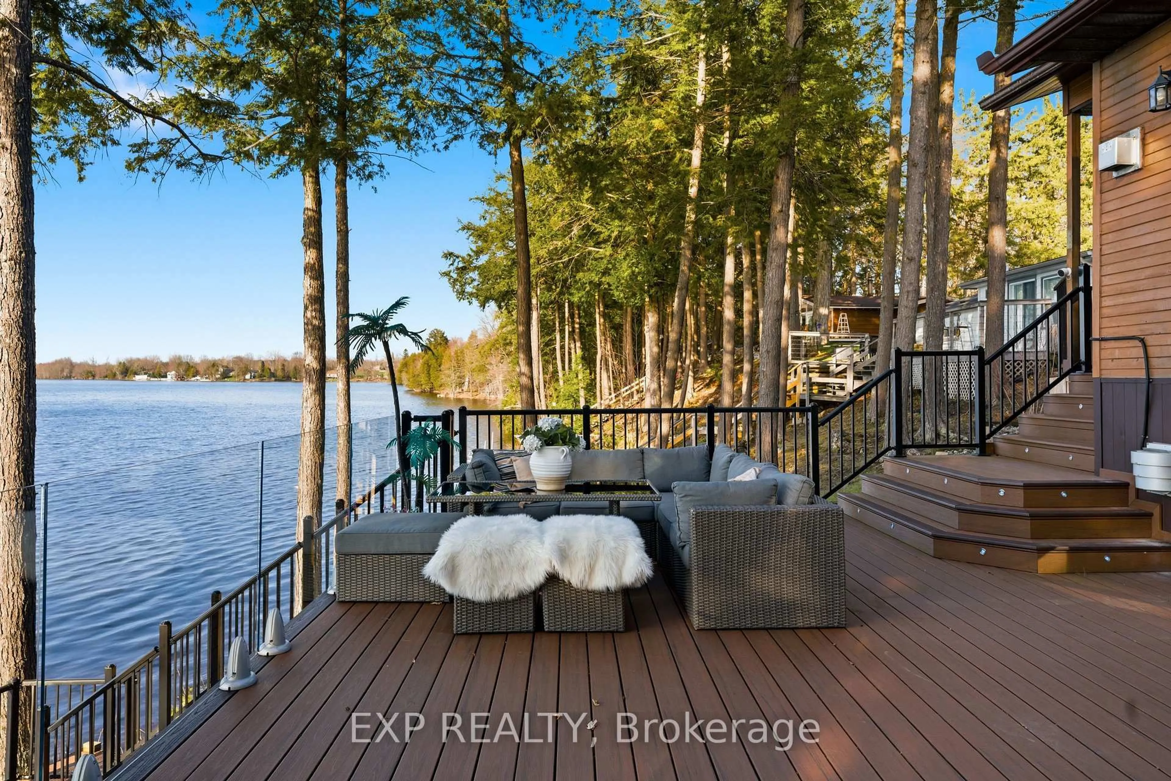 Patio, water/lake/river/ocean view for 592 Cedarstone Rd, Tamworth Ontario K0K 3G0