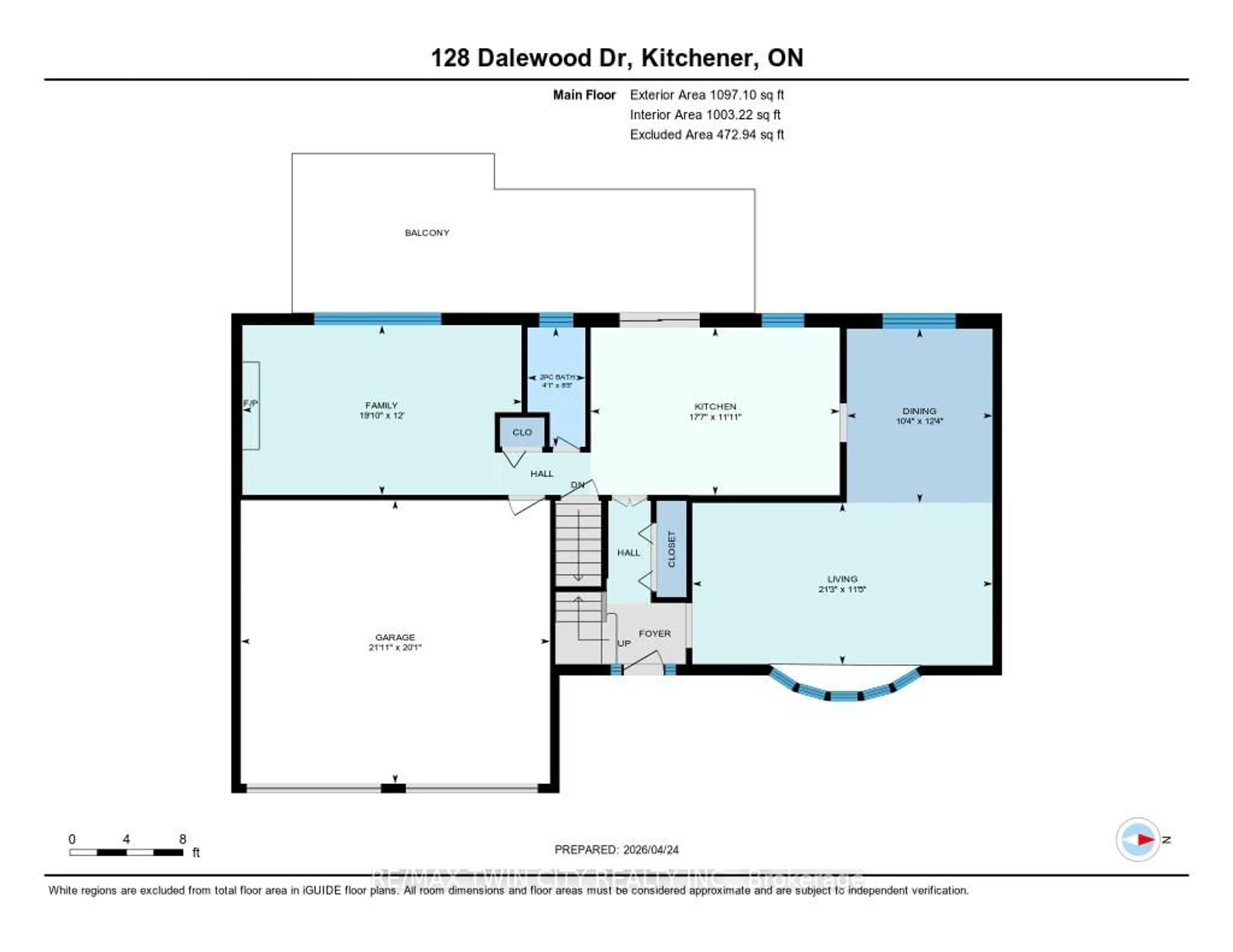 Floor plan for 128 Dalewood Dr, Kitchener Ontario N2A 1G5
