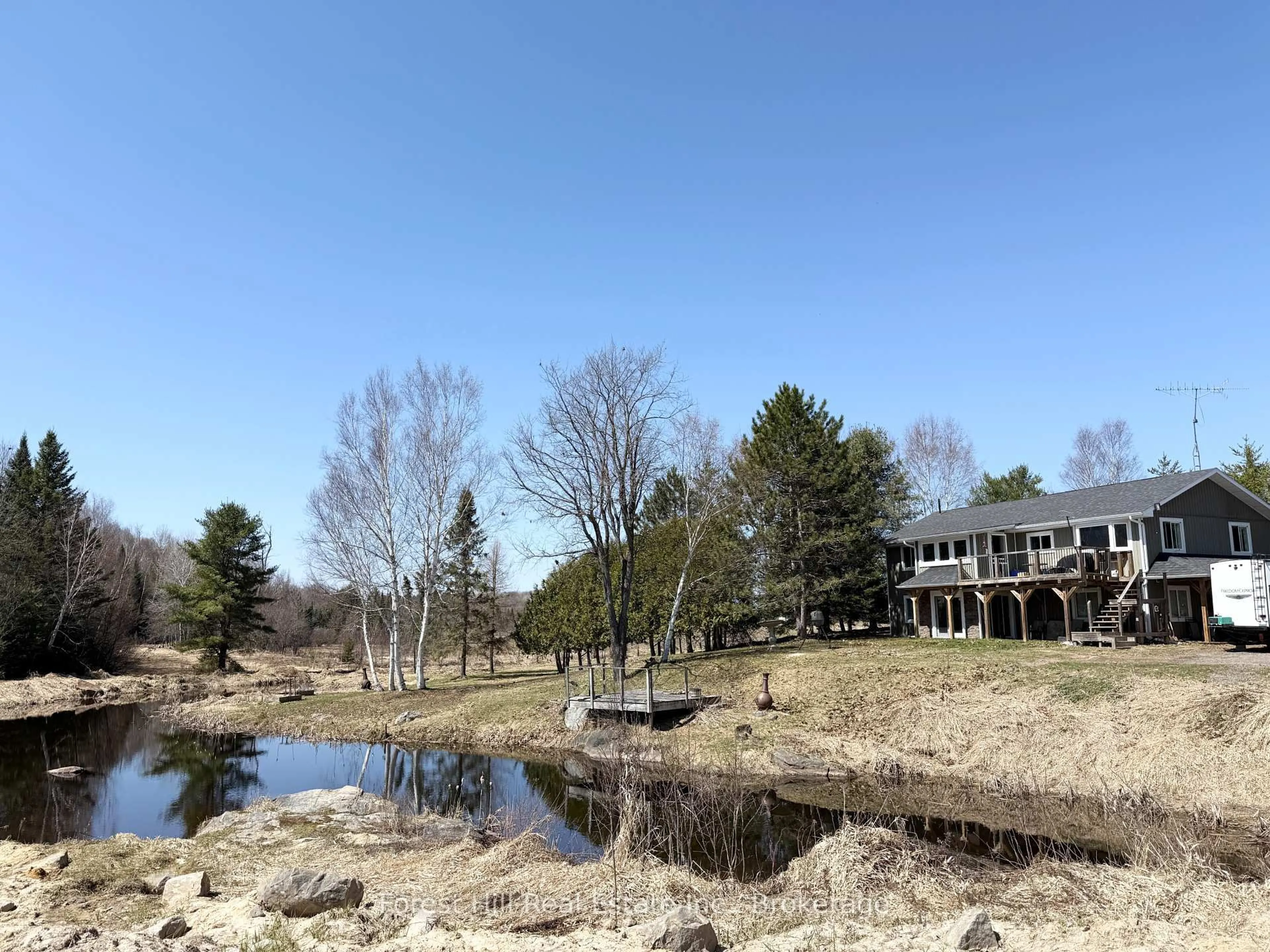 A pic from outside/outdoor area/front of a property/back of a property/a pic from drone, water/lake/river/ocean view for 12547 Hwy 522 Highway, Parry Sound Remote Area Ontario P0H 1S0