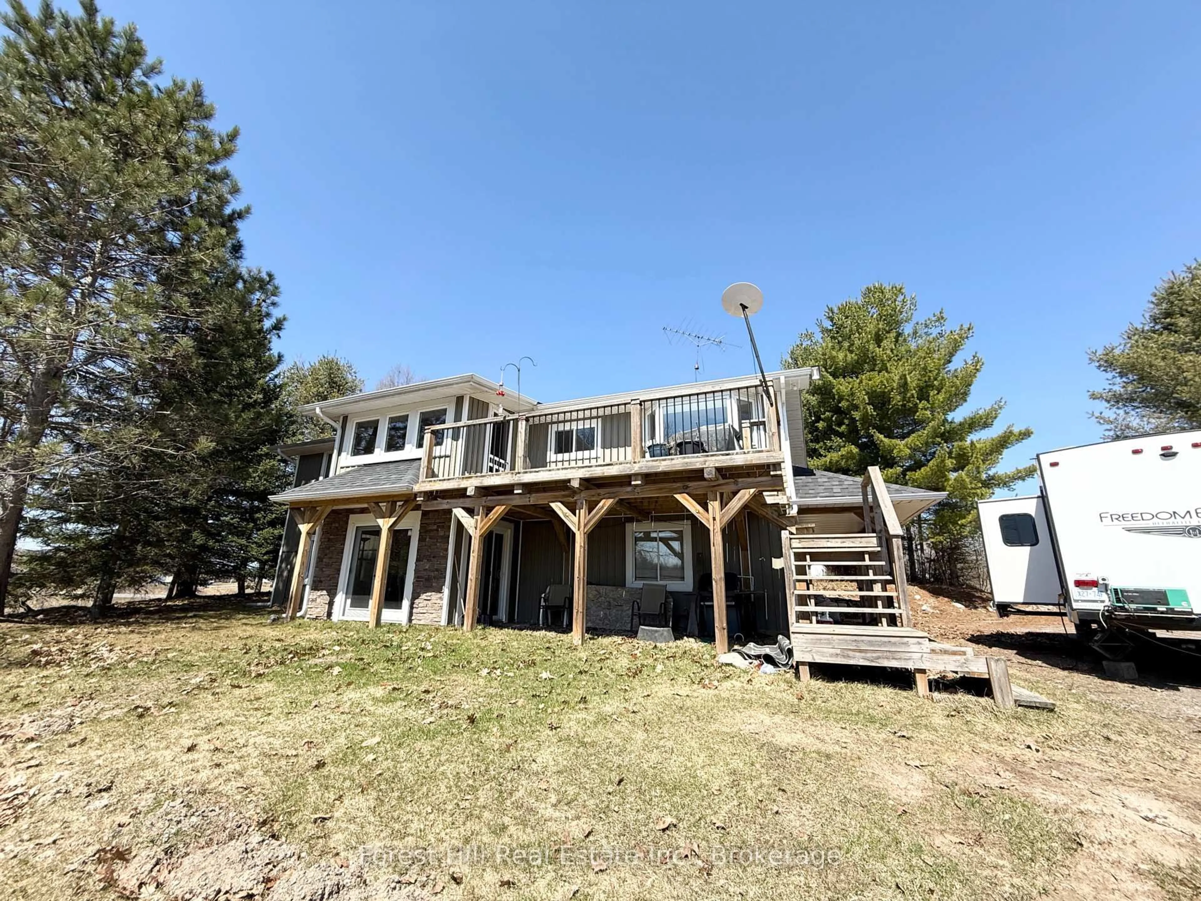 A pic from outside/outdoor area/front of a property/back of a property/a pic from drone, water/lake/river/ocean view for 12547 Hwy 522 Highway, Parry Sound Remote Area Ontario P0H 1S0