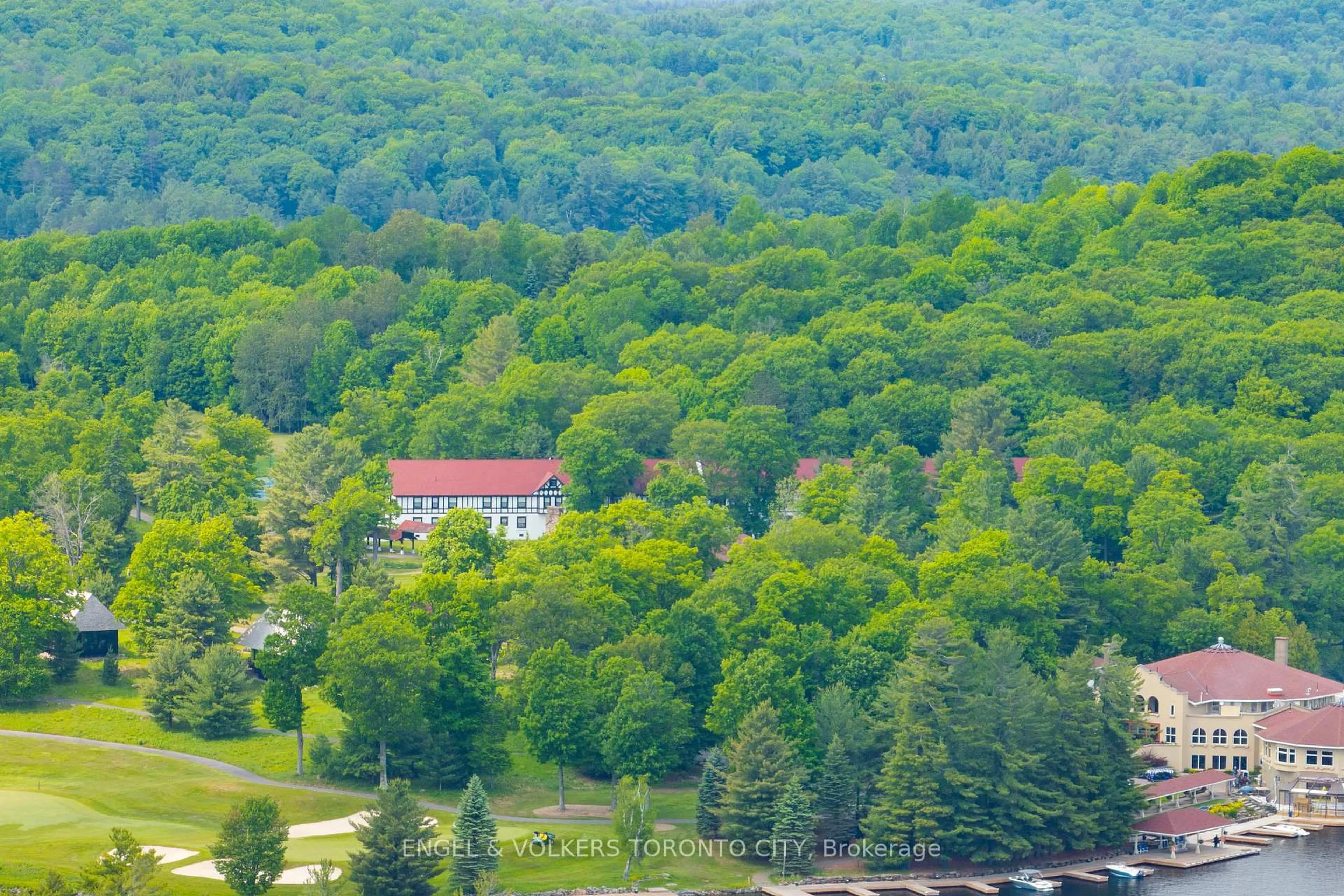 A pic from outside/outdoor area/front of a property/back of a property/a pic from drone, unknown for 12 Bigwin Island #118, Lake of Bays Ontario P0B 1A0