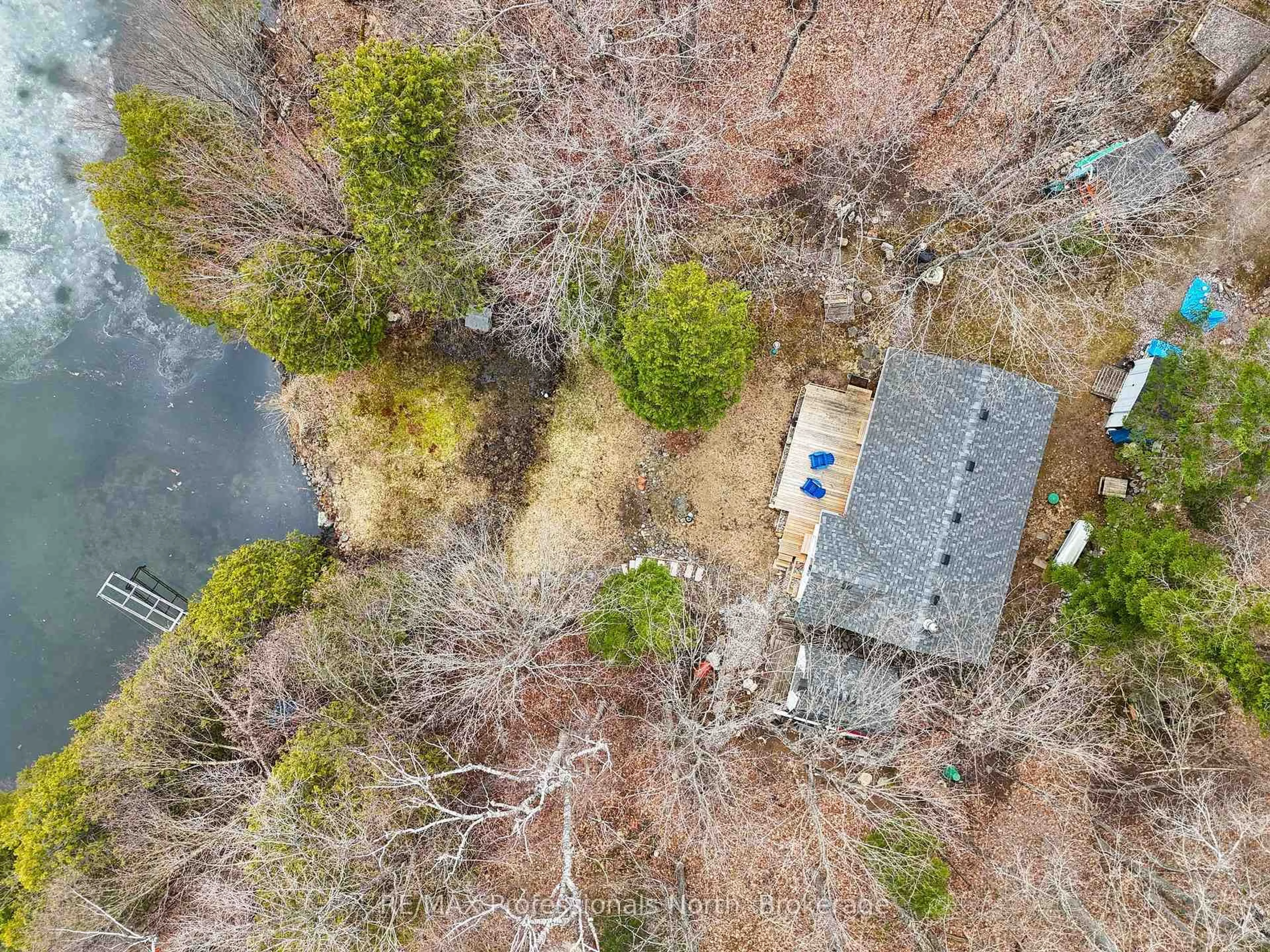 A pic from outside/outdoor area/front of a property/back of a property/a pic from drone, forest/trees view for 223B Sunnylea Ave, Armour Ontario P0A 1J0