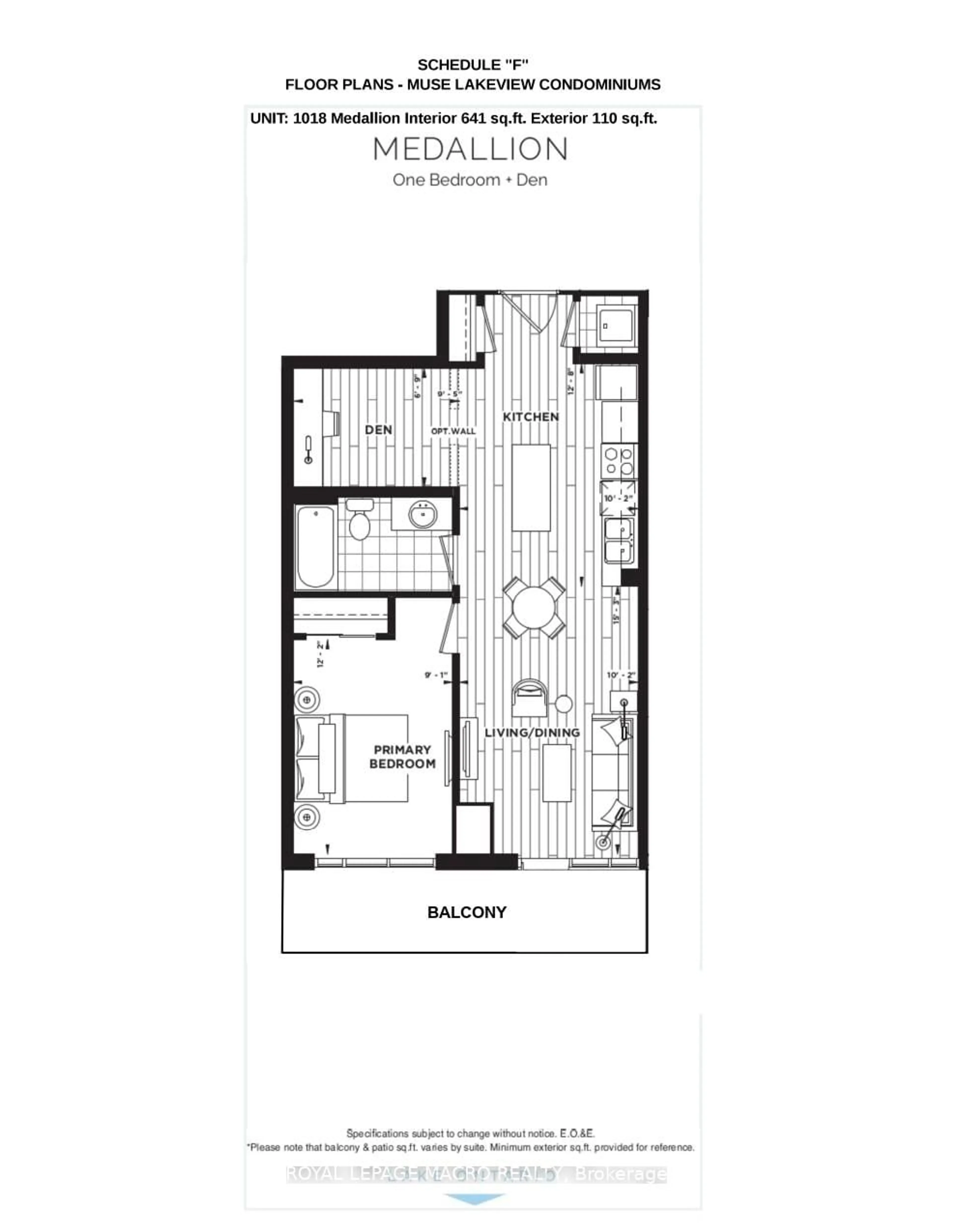 Floor plan for 461 Green Rd #1018, Hamilton Ontario L8E 5B4